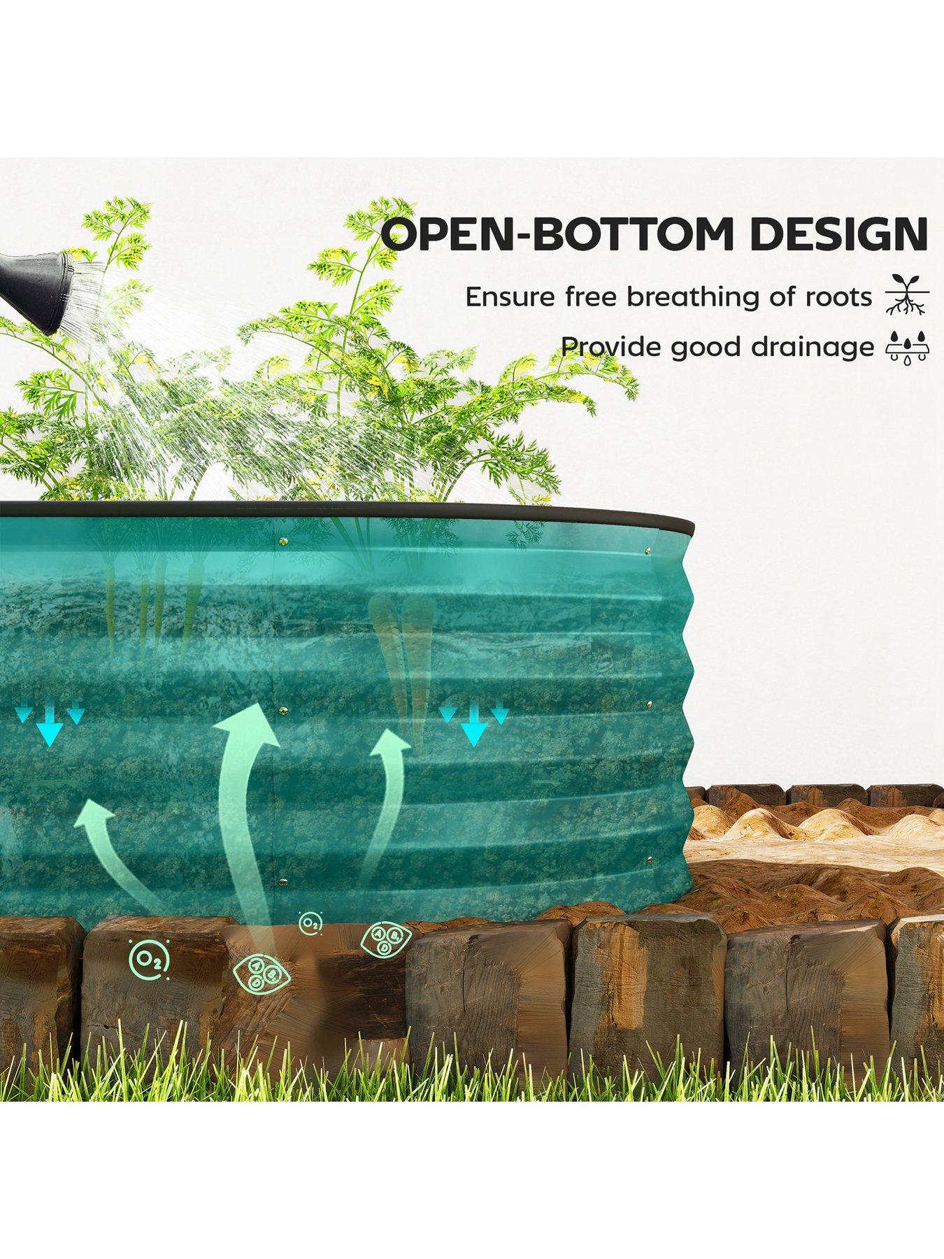 Image 4 of 7 of OutSunny Set Of 2 Garden Beds (W&nbsp;150 x&nbsp;D 60 x&nbsp;H&nbsp;30 cm) - Green