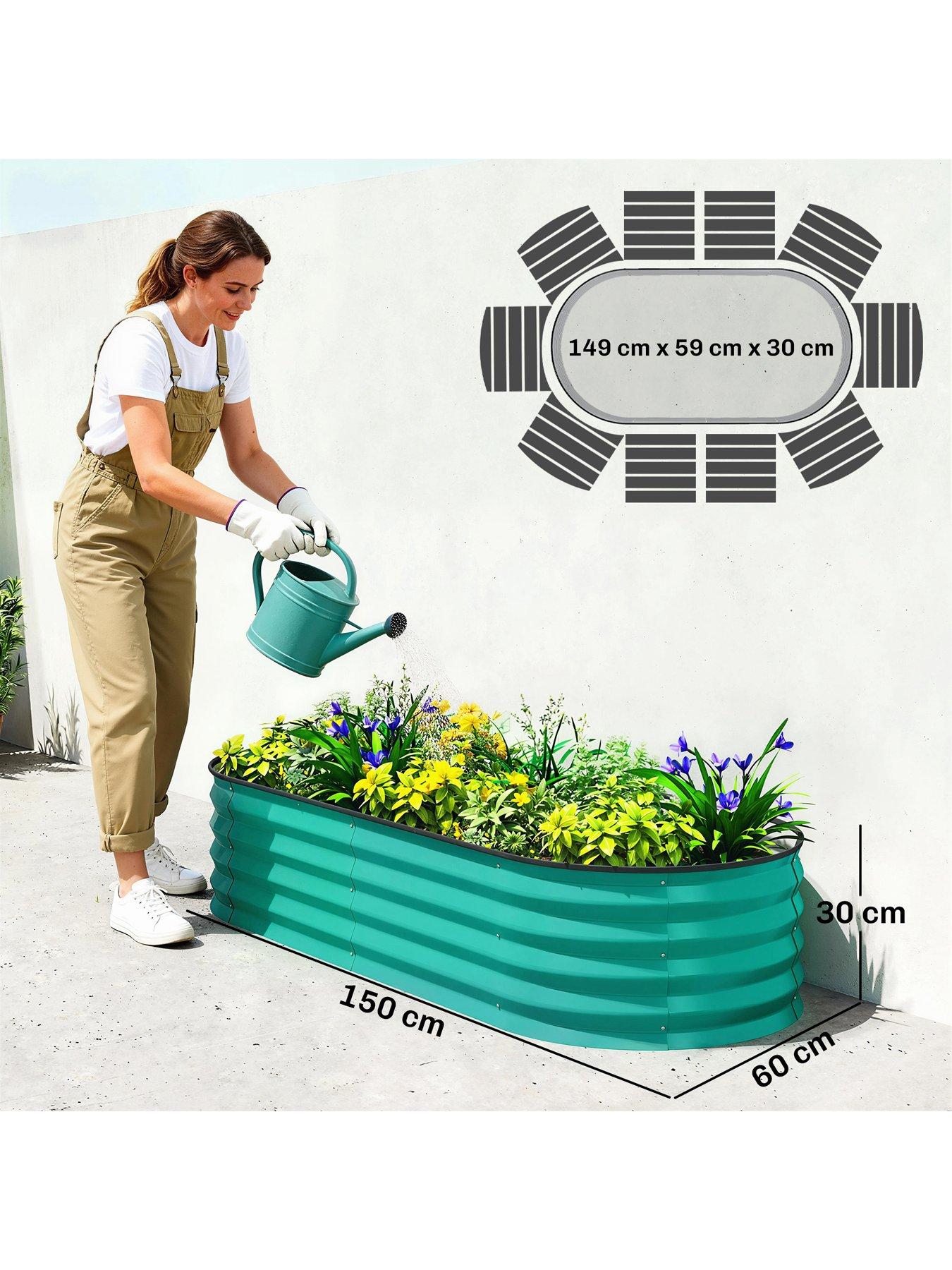 Image 6 of 7 of OutSunny Set Of 2 Garden Beds (W&nbsp;150 x&nbsp;D 60 x&nbsp;H&nbsp;30 cm) - Green