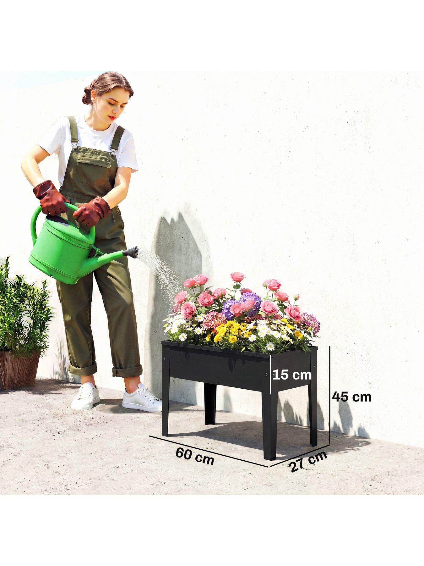 Image 3 of 7 of OutSunny Raised Garden Bed -&nbsp;L&nbsp;60&nbsp;x W&nbsp;27&nbsp;x H&nbsp;45 cm