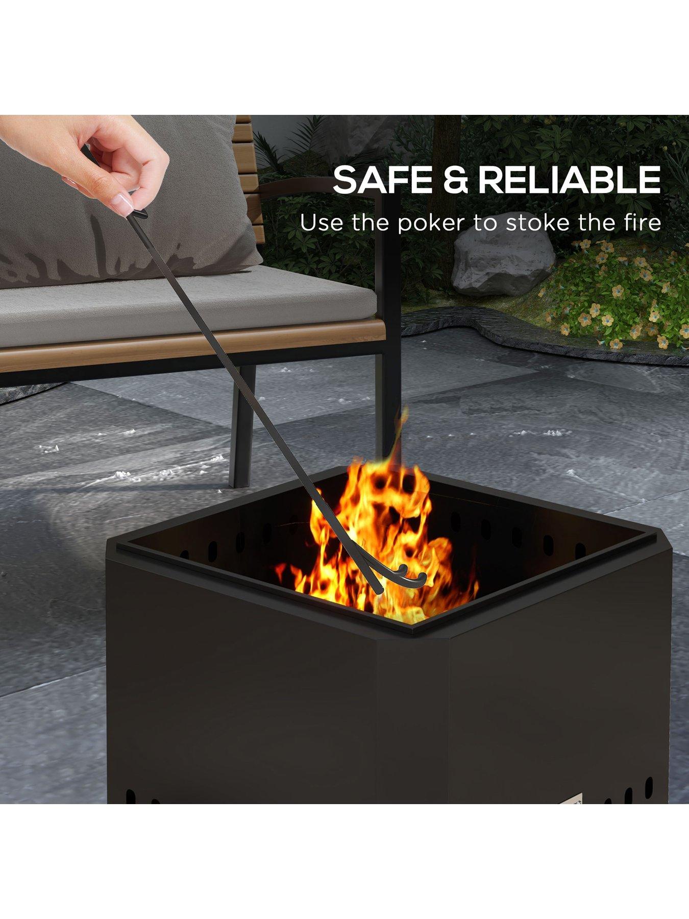 Image 6 of 7 of OutSunny Fire Pit 48L x 48W x 41H cm
