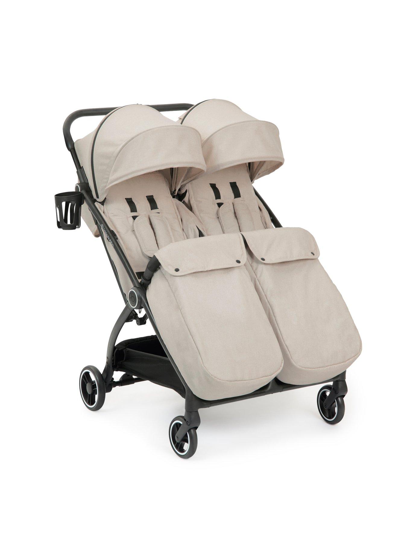  image of ickle-bubba-aries-double-prime-autofold-stroller-stone
