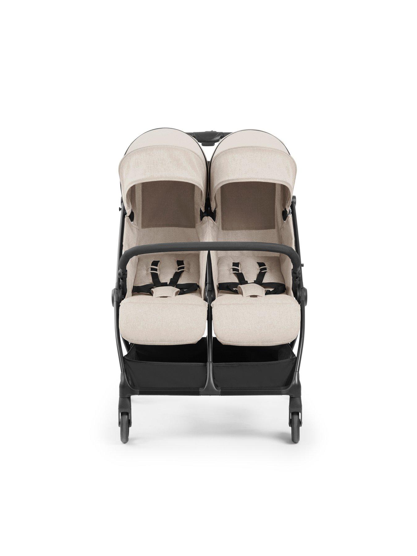  image of ickle-bubba-aries-double-prime-autofold-stroller-stone