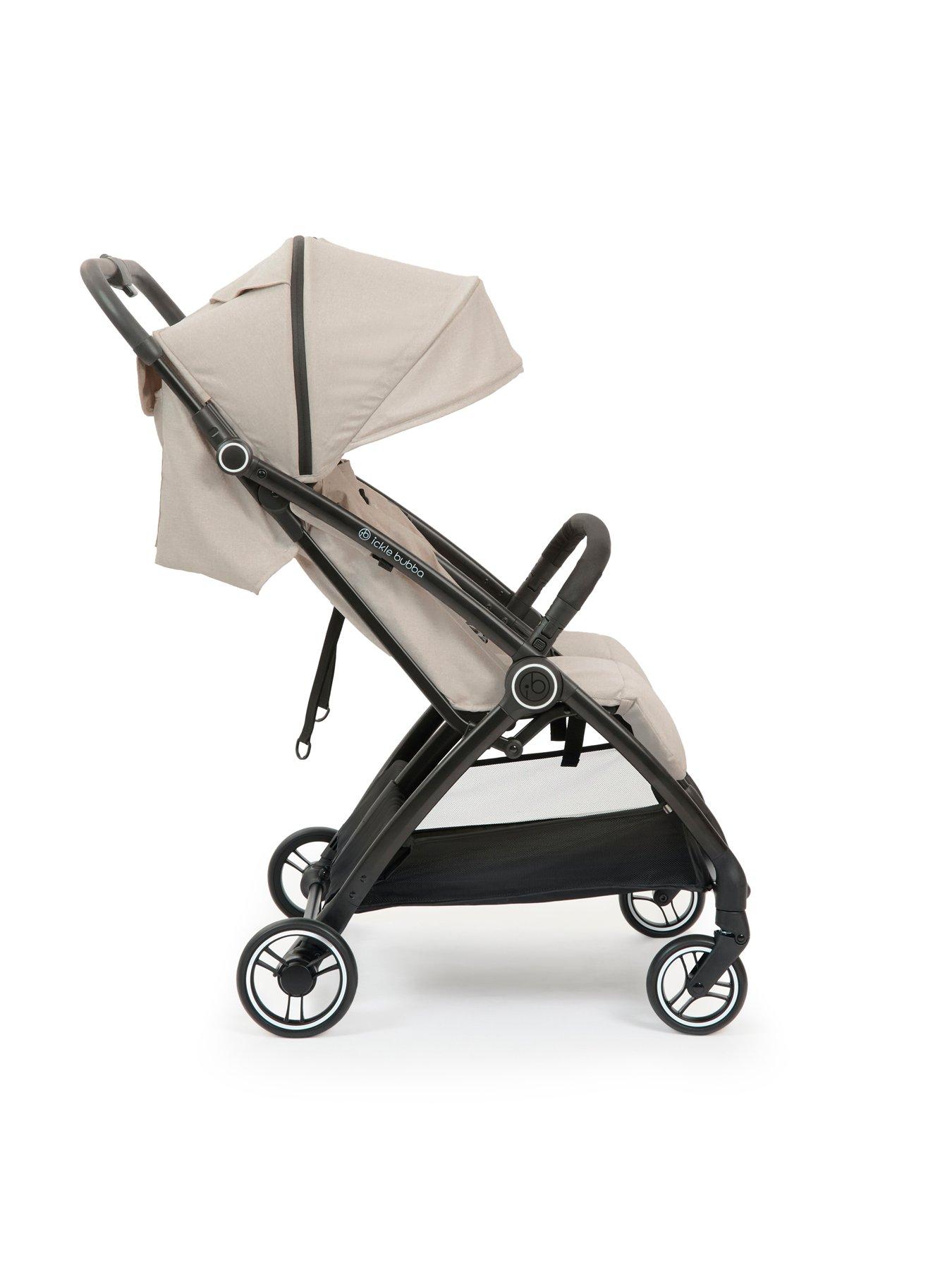  image of ickle-bubba-aries-double-prime-autofold-stroller-stone