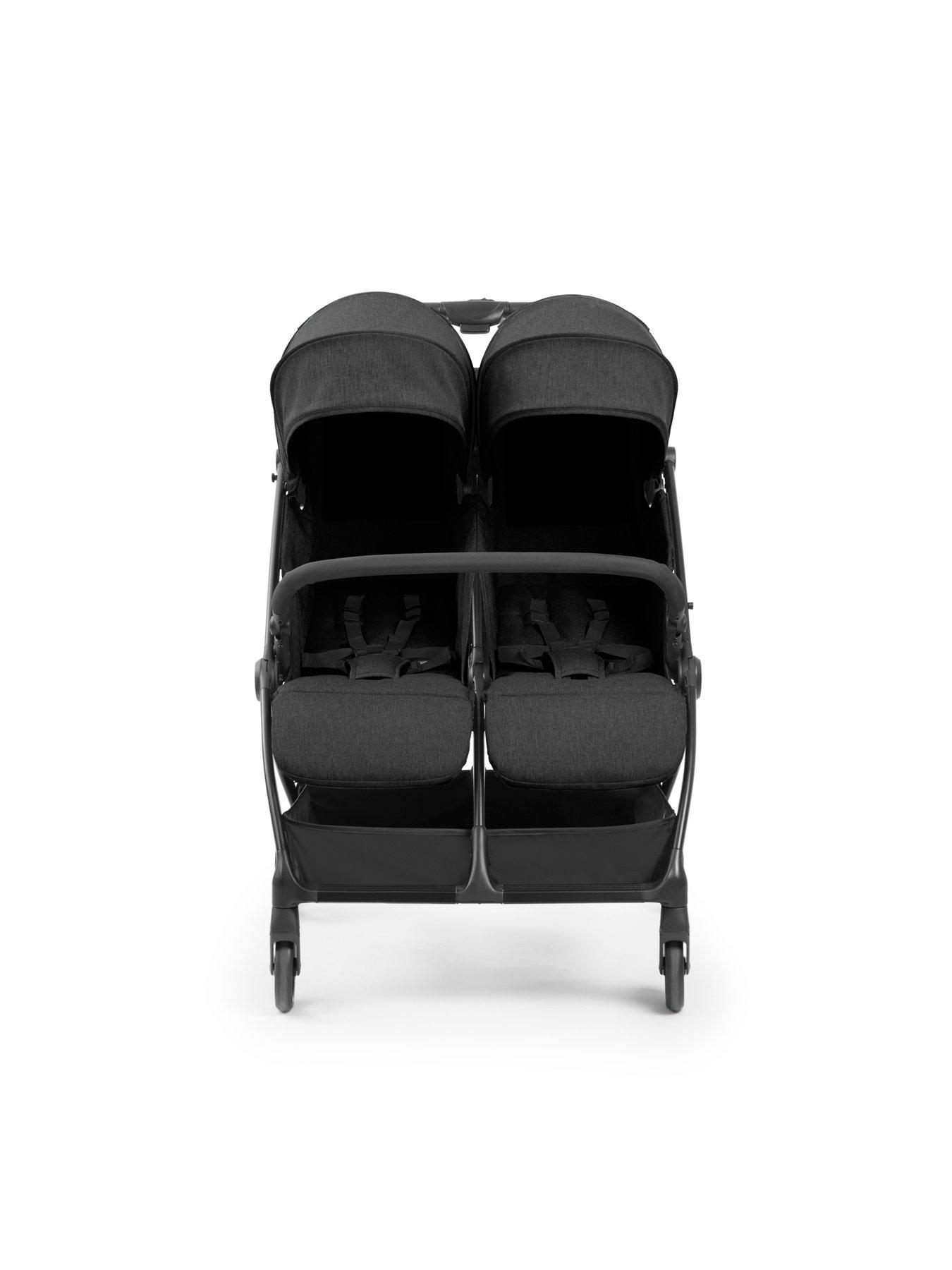  image of ickle-bubba-aries-double-prime-autofold-stroller-graphite-grey