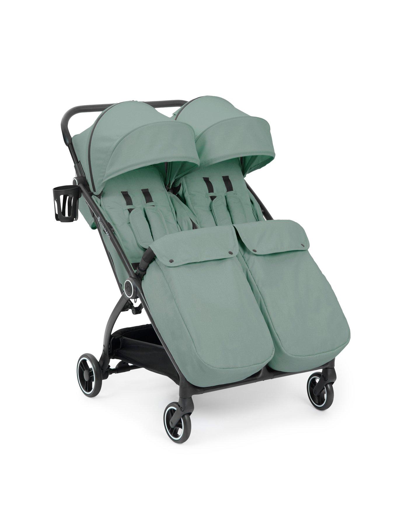  image of ickle-bubba-aries-double-prime-autofold-stroller-sage-green