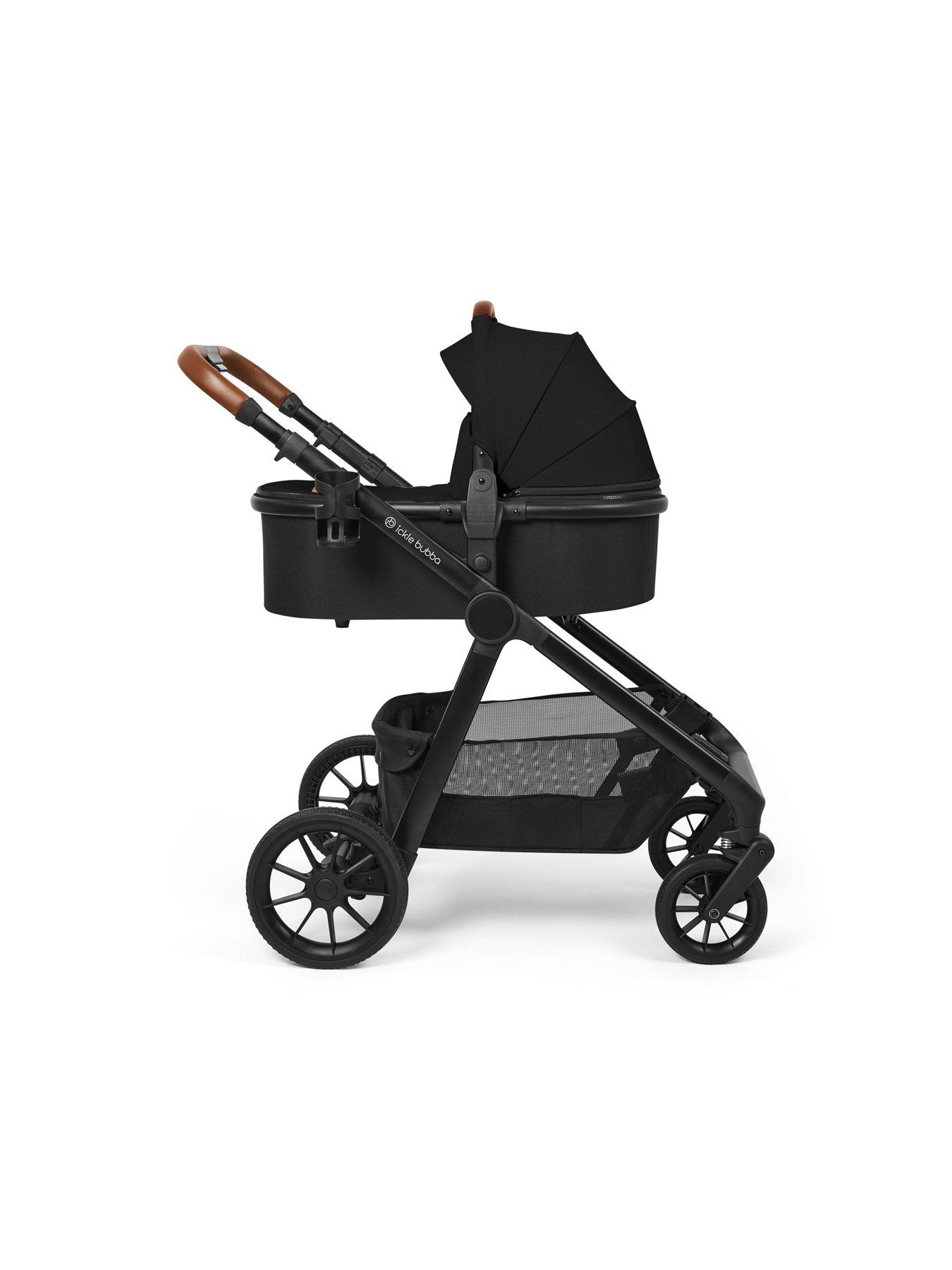 Image 2 of 8 of Ickle Bubba VIRGO GROWING FAMILY 14 PIECE TRAVEL SYSTEM WITH I-SIZE CIRRUS CAR SEAT &amp; ISOFIX BASE - Black / Black / Tan