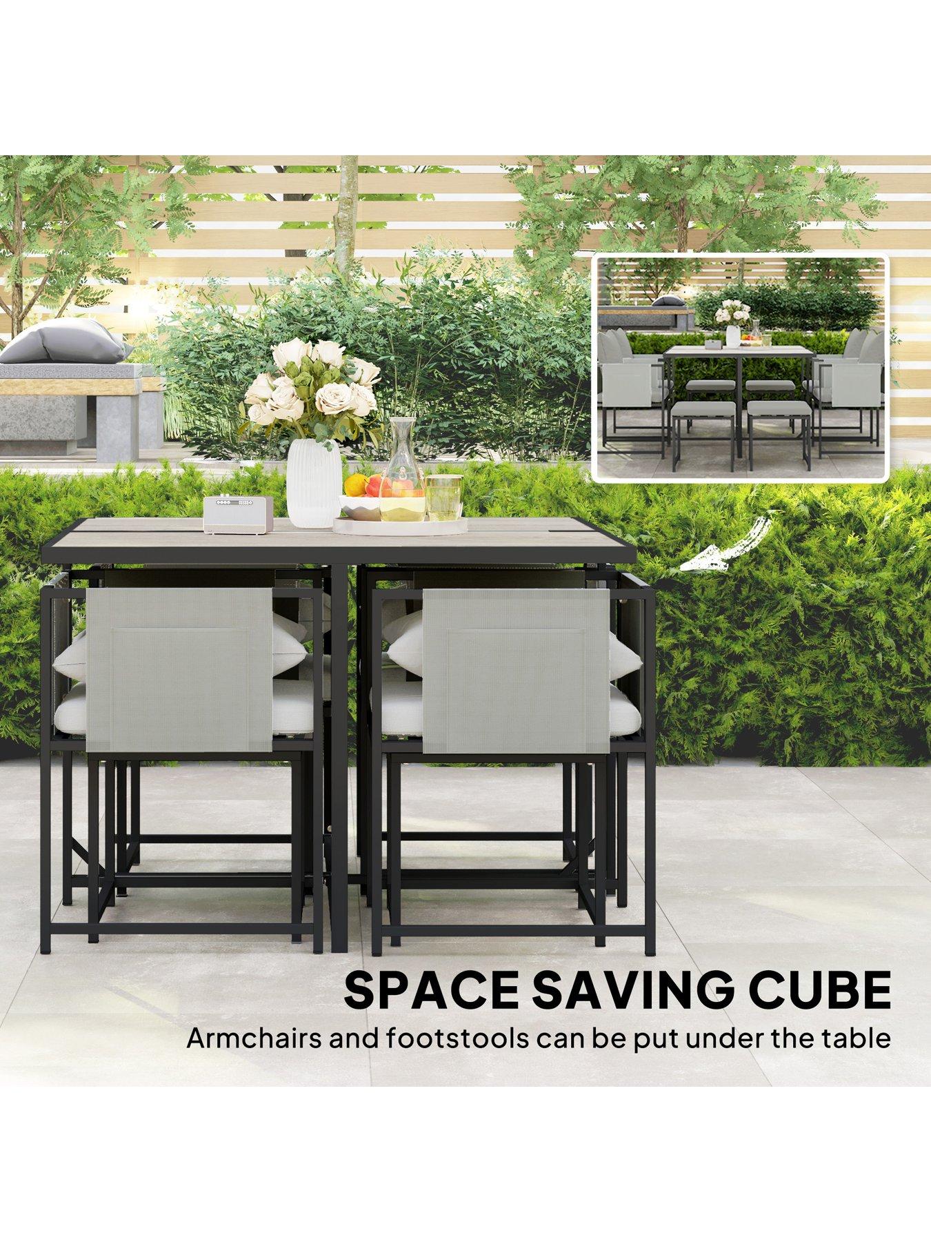  image of outsunny-8-seater-cube-patio-dining-set