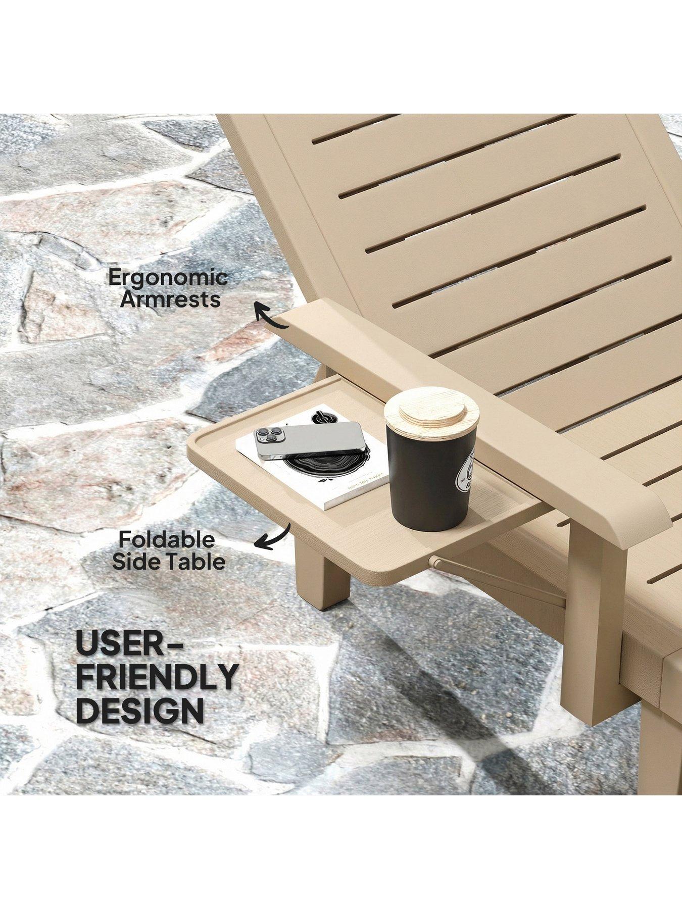Image 6 of 7 of OutSunny Set 2 Sun Lounger- Natural