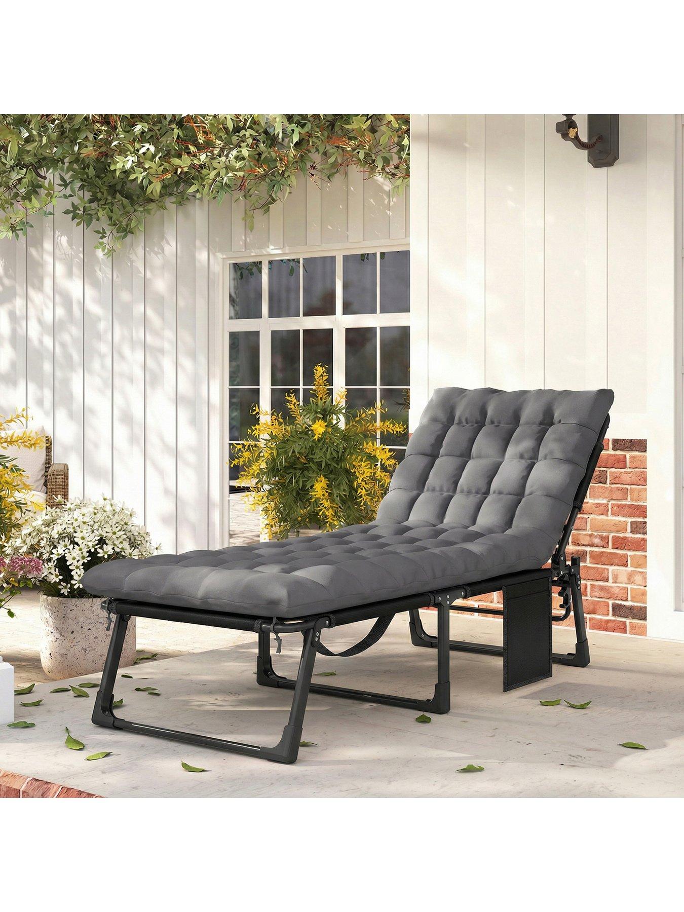  image of outsunny-sun-lounger-with-cushion