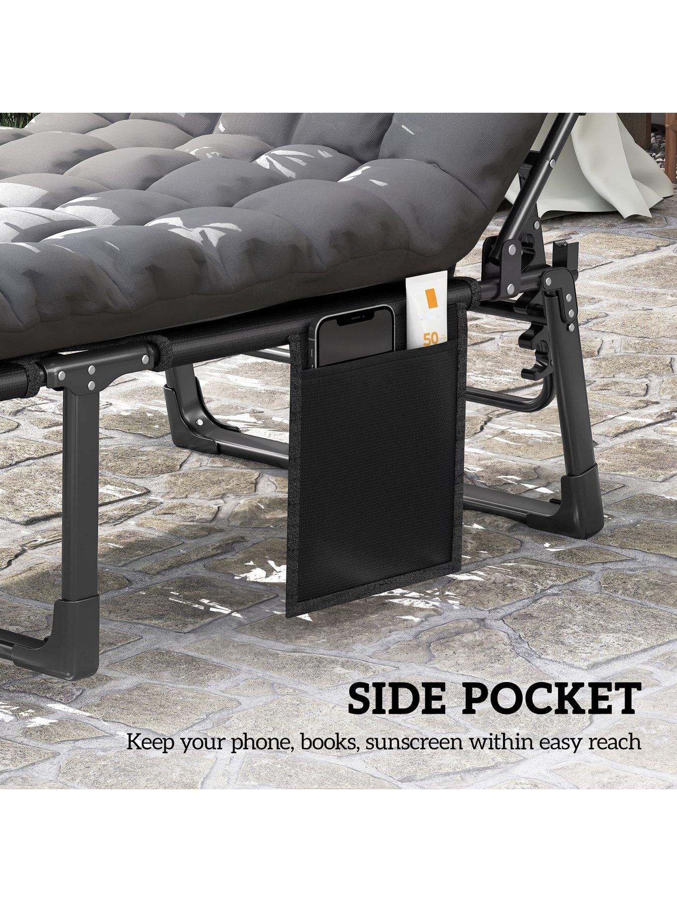  image of outsunny-sun-lounger-with-cushion