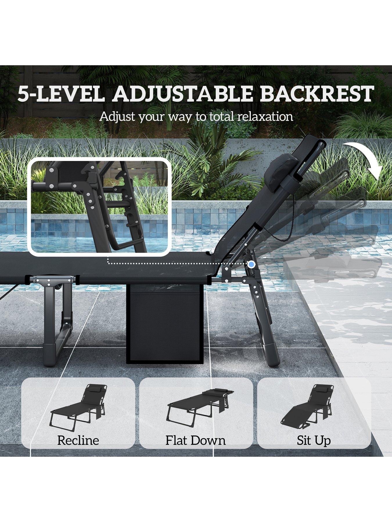  image of outsunny-sun-lounger-with-cushion