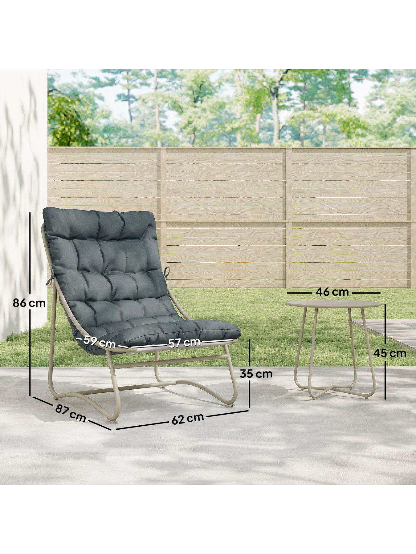 Image 3 of 7 of OutSunny Outdoor Bistro Set With Cushions