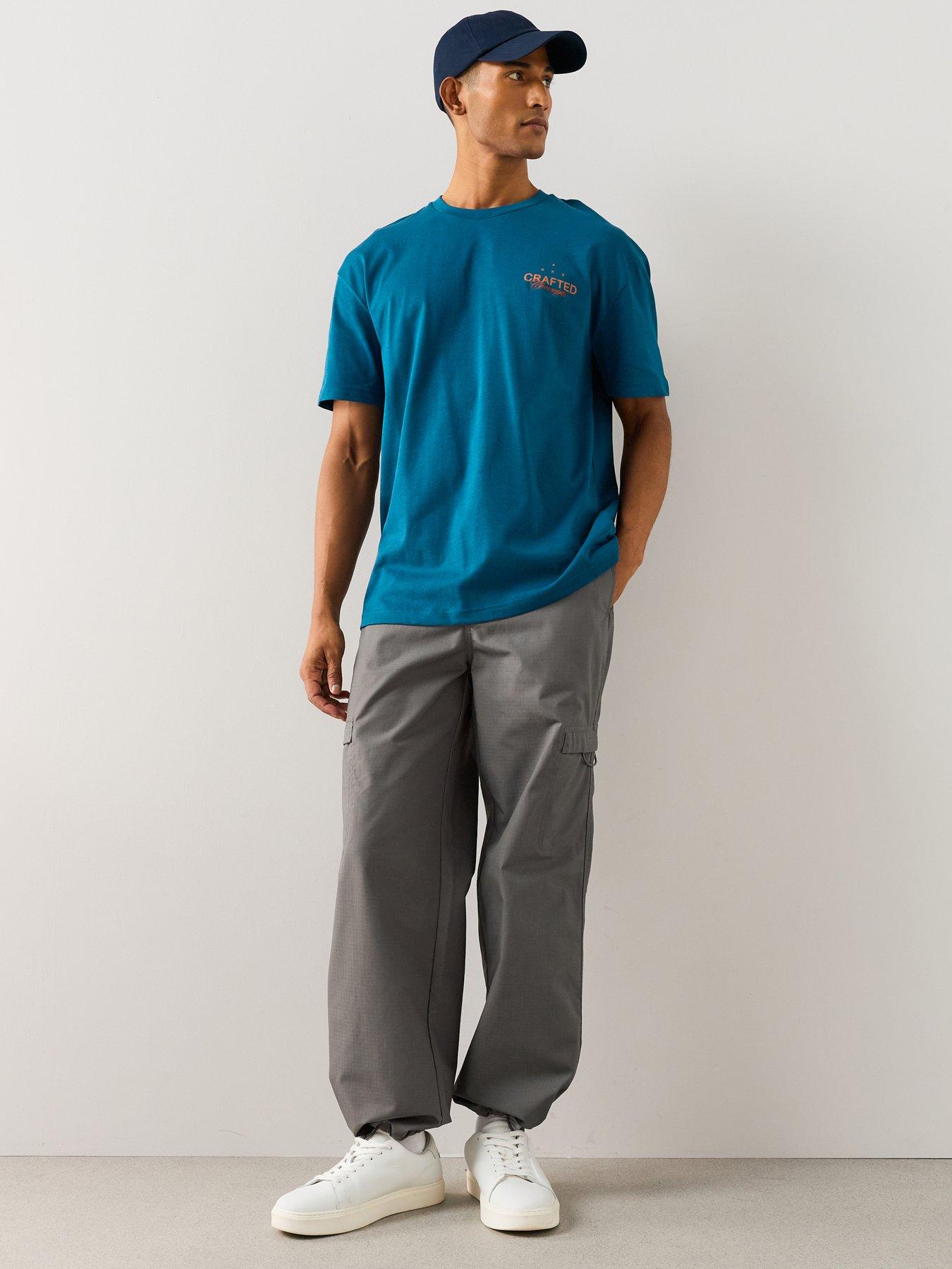 Image 1 of 7 of The Very Collection Straight Leg Cargo Ripstop Trousers - Grey