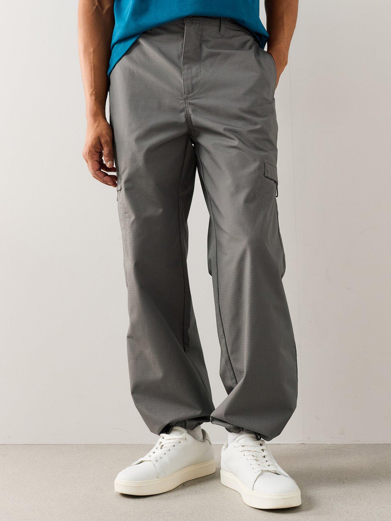 Image 3 of 7 of The Very Collection Straight Leg Cargo Ripstop Trousers - Grey