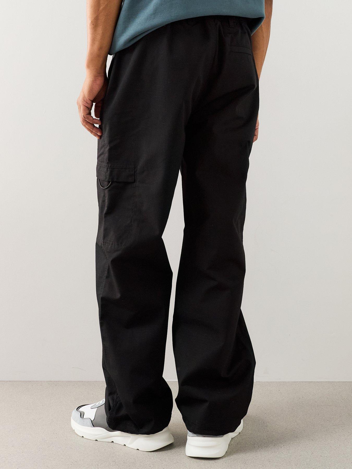 Image 2 of 7 of The Very Collection Straight Leg Cargo Ripstop Trousers - Black