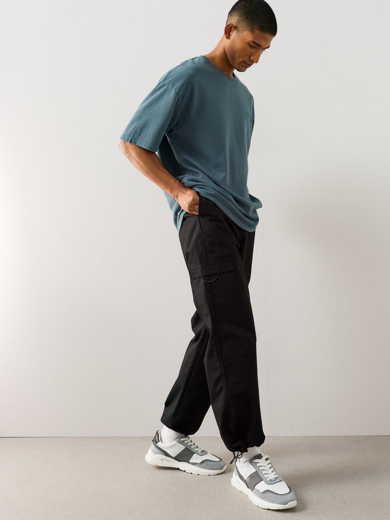 Image 4 of 7 of The Very Collection Straight Leg Cargo Ripstop Trousers - Black
