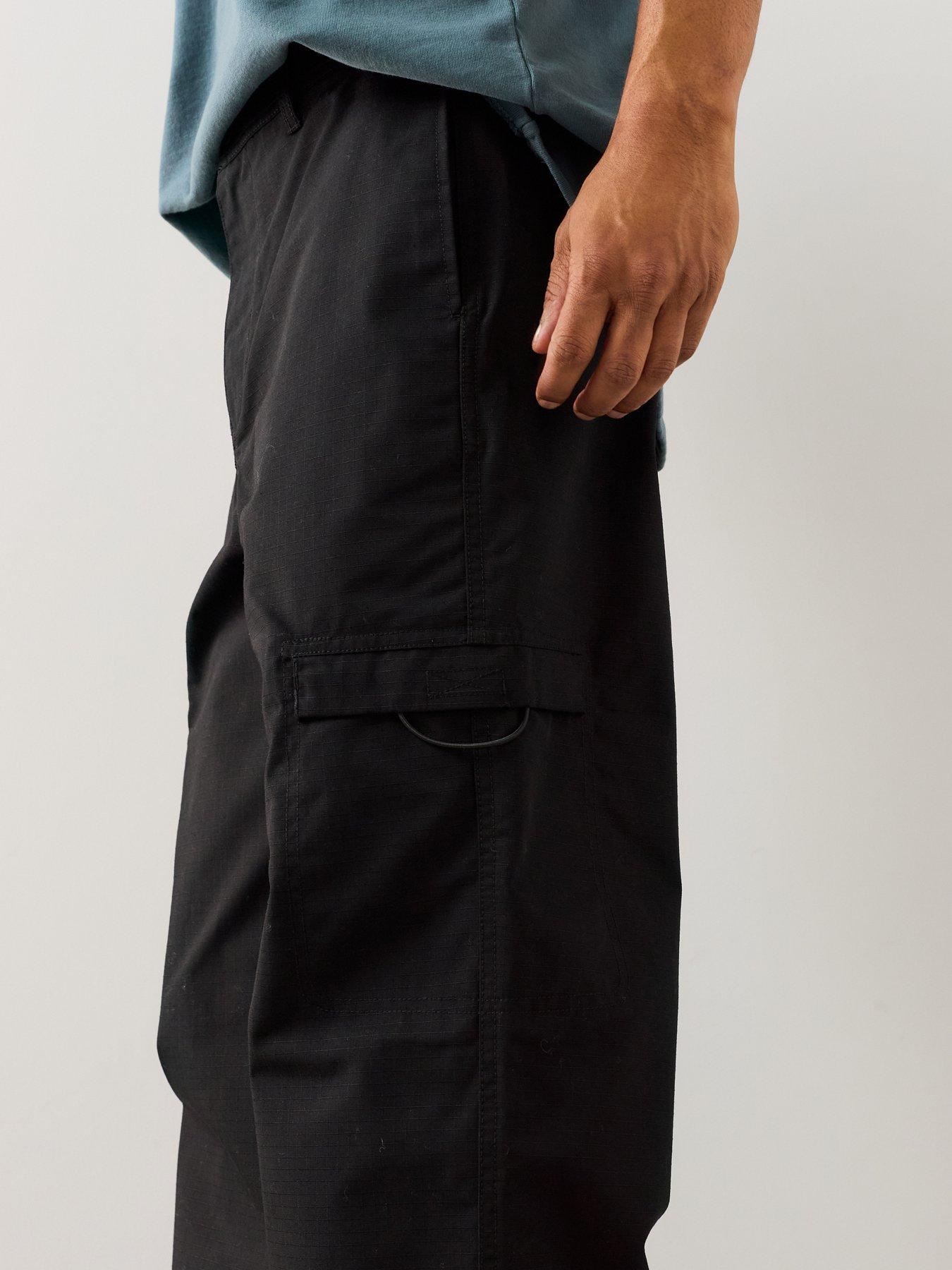 Image 5 of 7 of The Very Collection Straight Leg Cargo Ripstop Trousers - Black