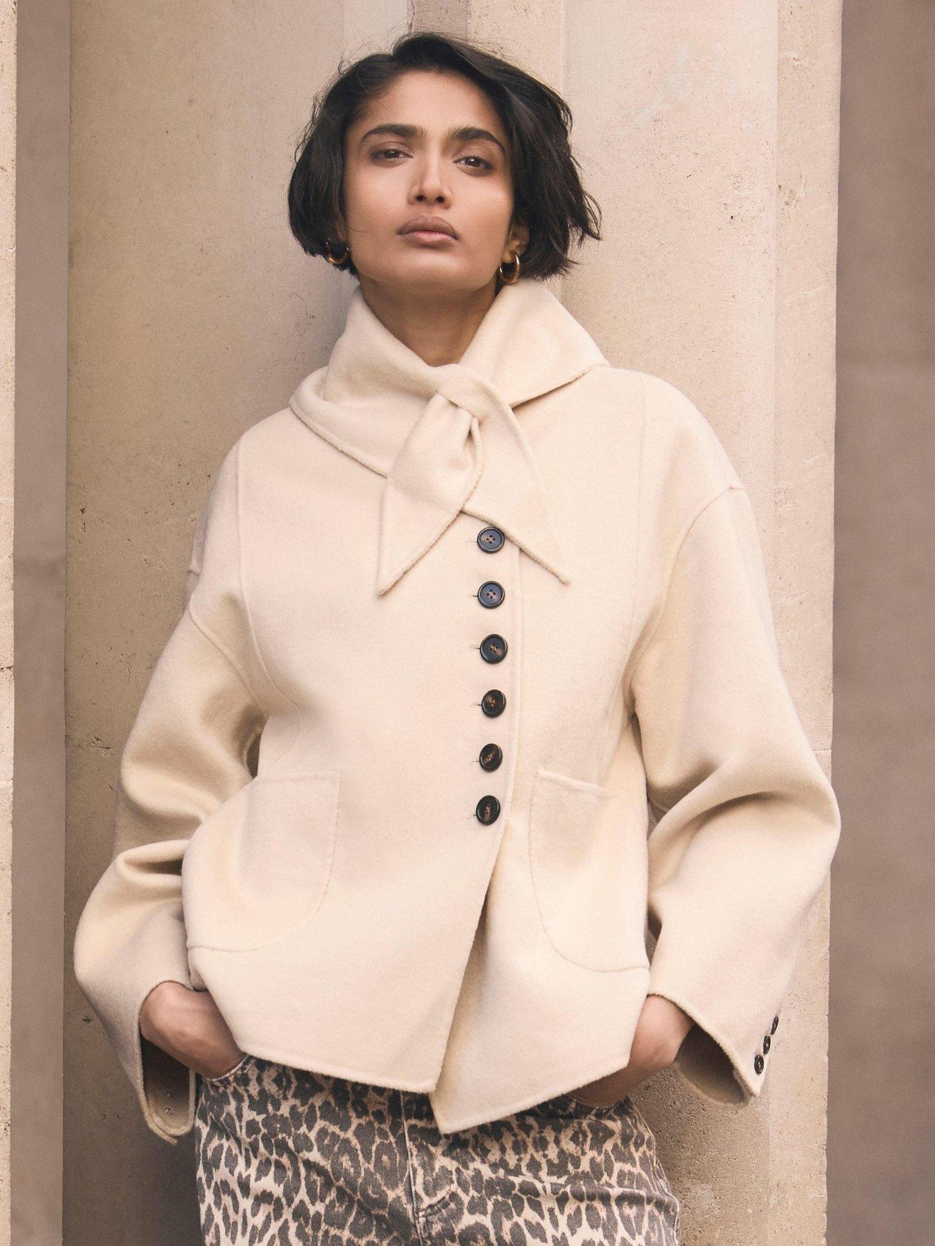  image of mint-velvet-hand-finished-button-detail-jacket-yellow