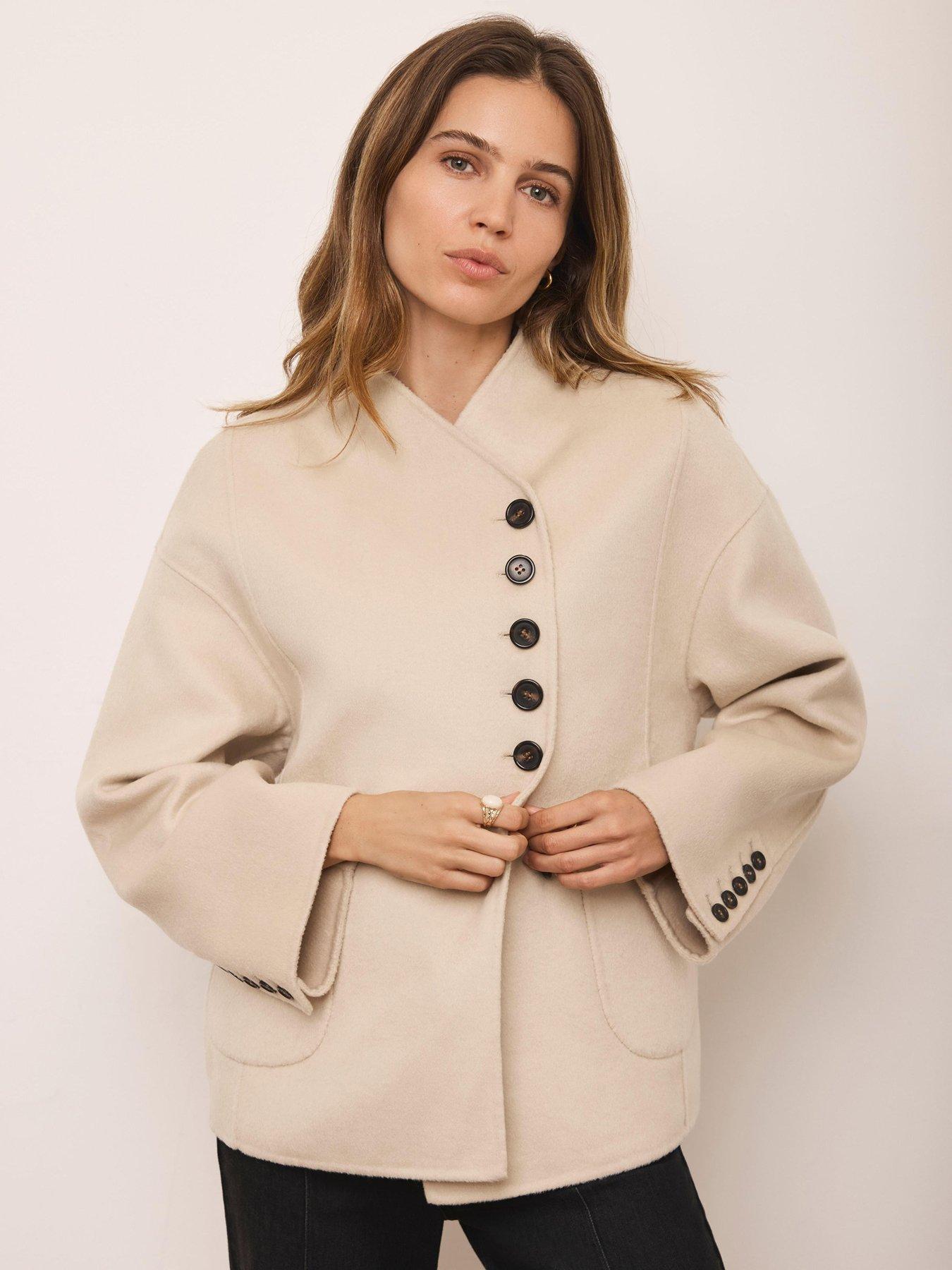  image of mint-velvet-hand-finished-button-detail-jacket-yellow