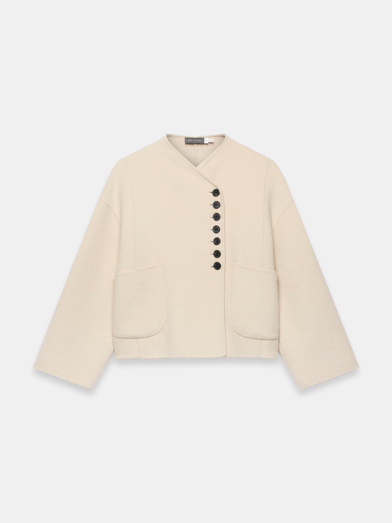  image of mint-velvet-hand-finished-button-detail-jacket-yellow