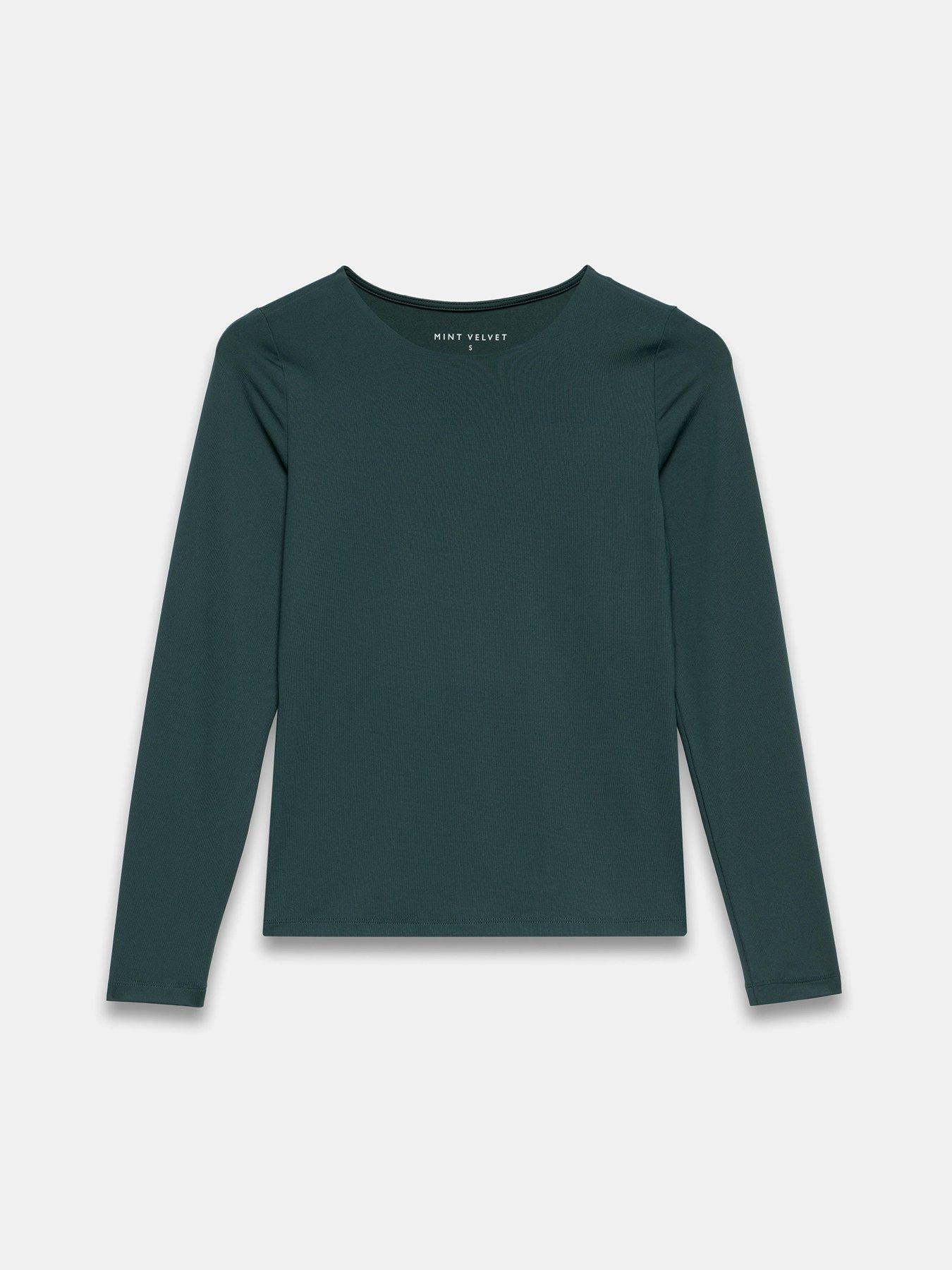 Image 3 of 4 of Mint Velvet Layering Crew Neck Top - Green