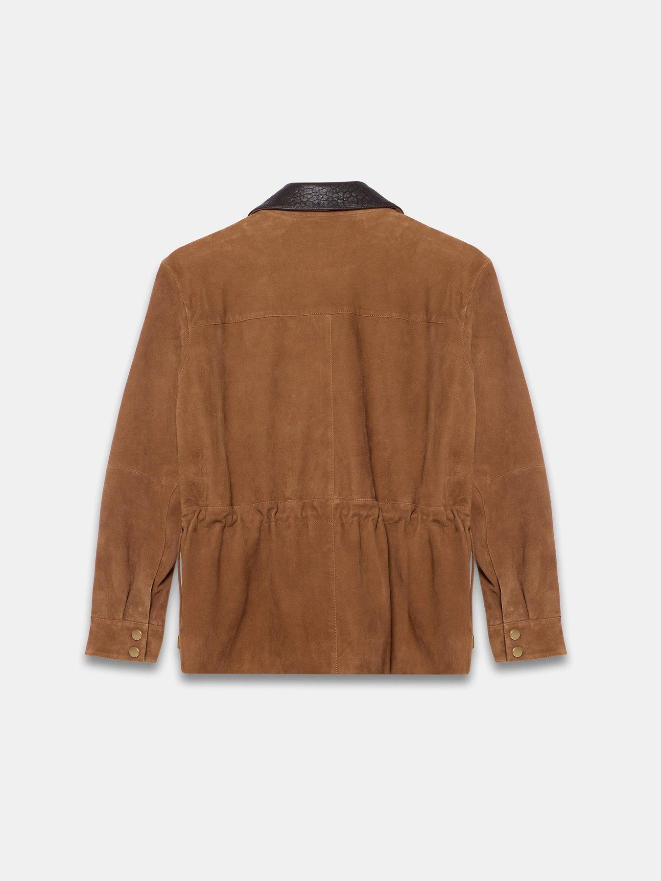  image of mint-velvet-cognac-suede-barn-jacket-brown