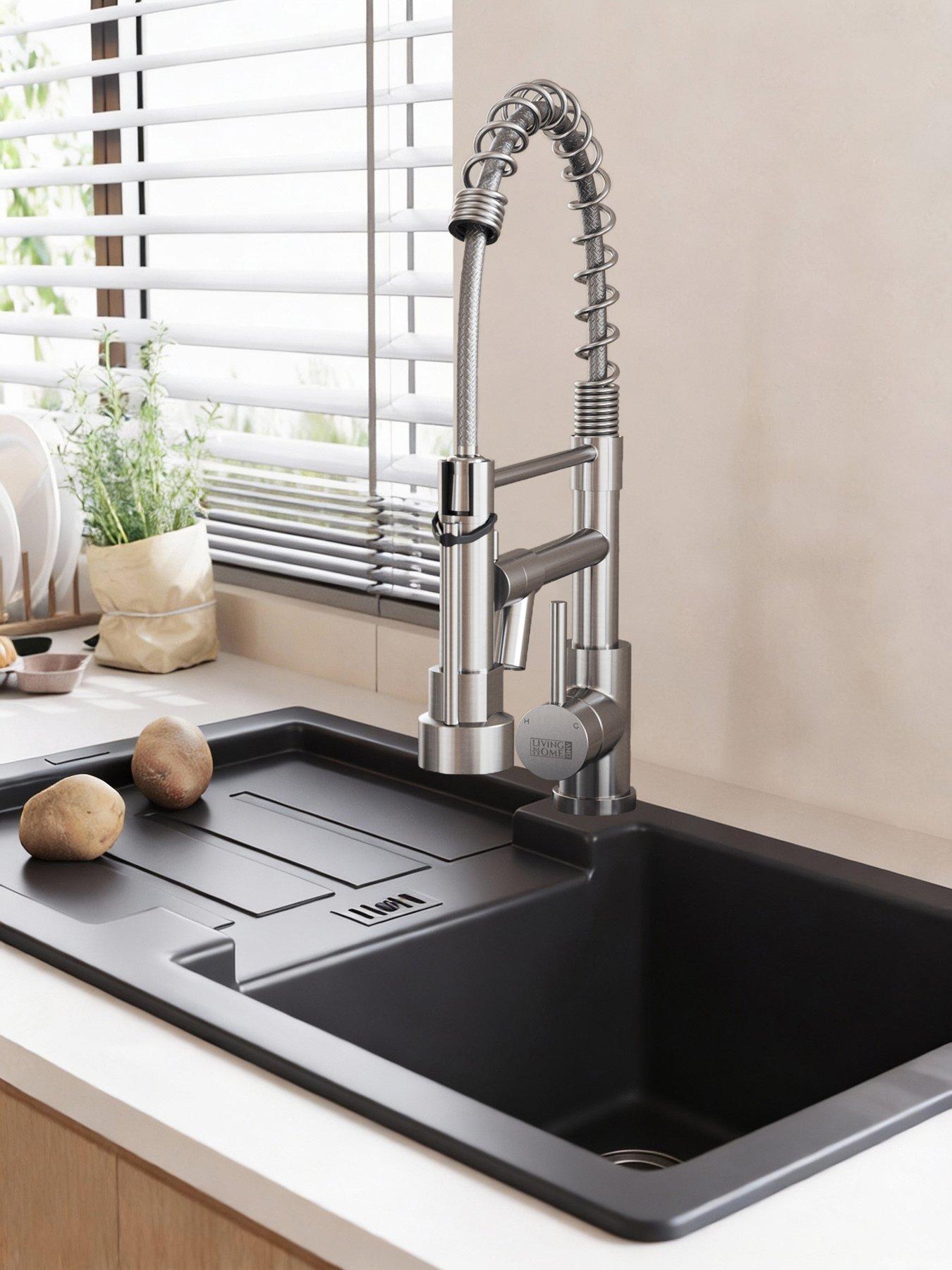 Image 1 of 7 of Living and Home Kitchen Faucet With Pull Down Spring Spout