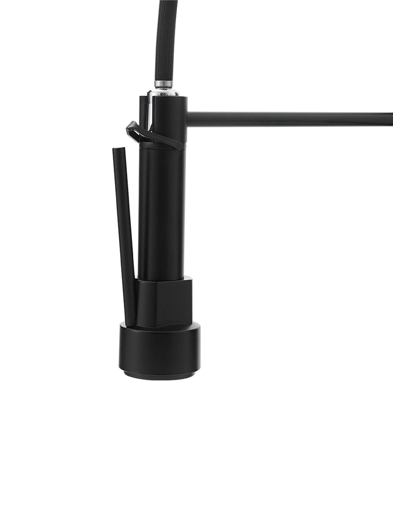 Image 3 of 7 of Living and Home Black Kitchen Faucet With Pull Down Spring Spout