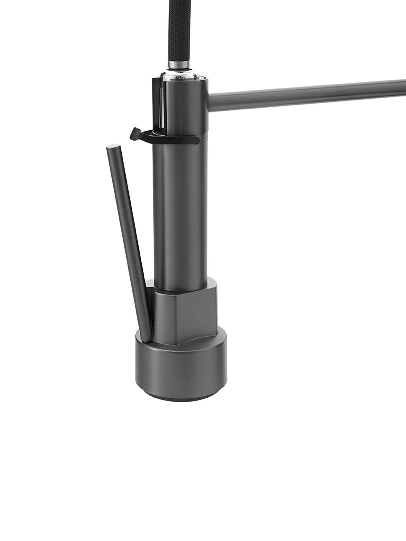  image of living-and-home-grey-kitchen-faucet-with-pull-down-spring-spout