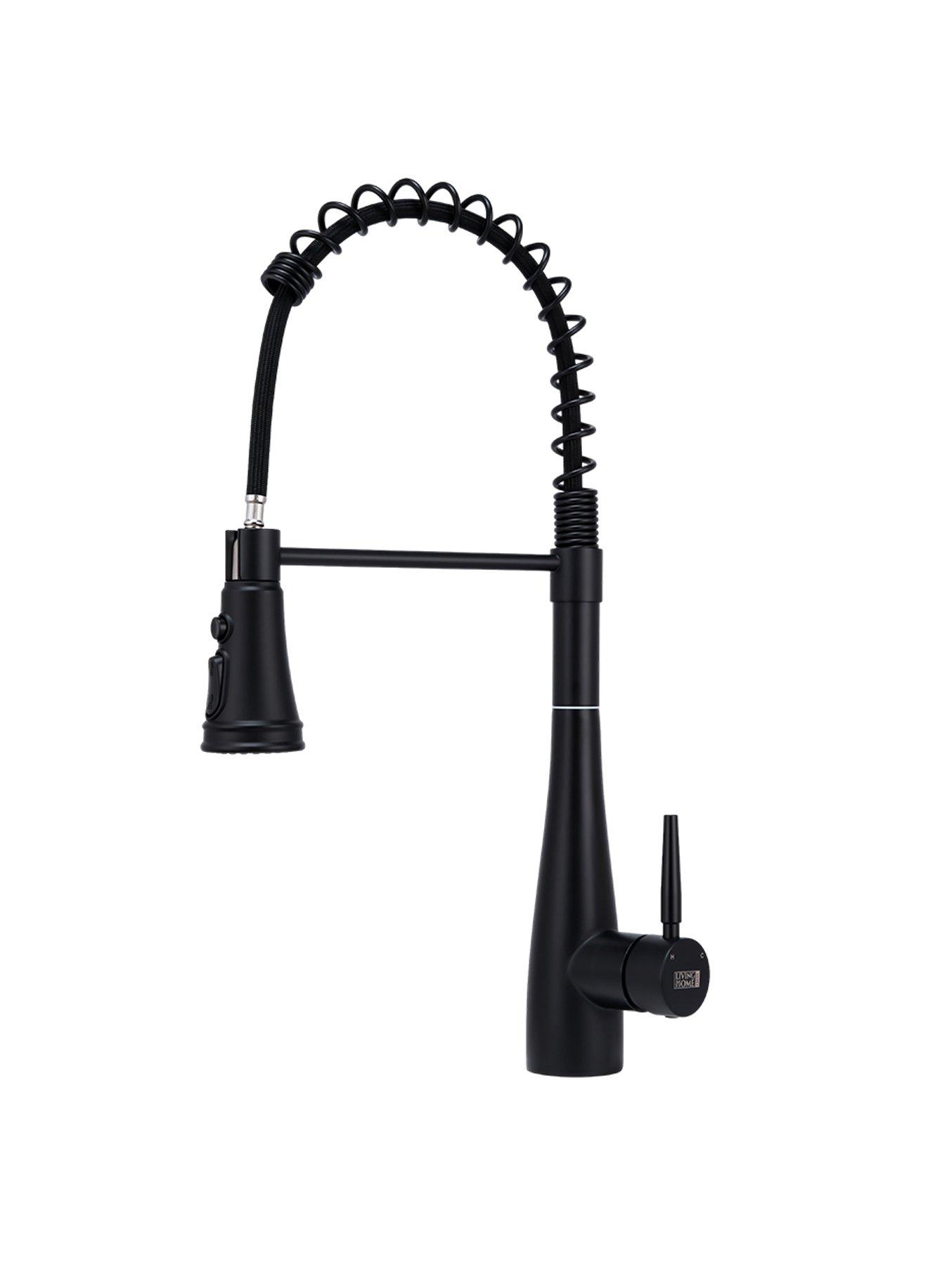 Image 3 of 7 of Living and Home Black Pre-rinse Pull-down Swivel Kitchen Faucet