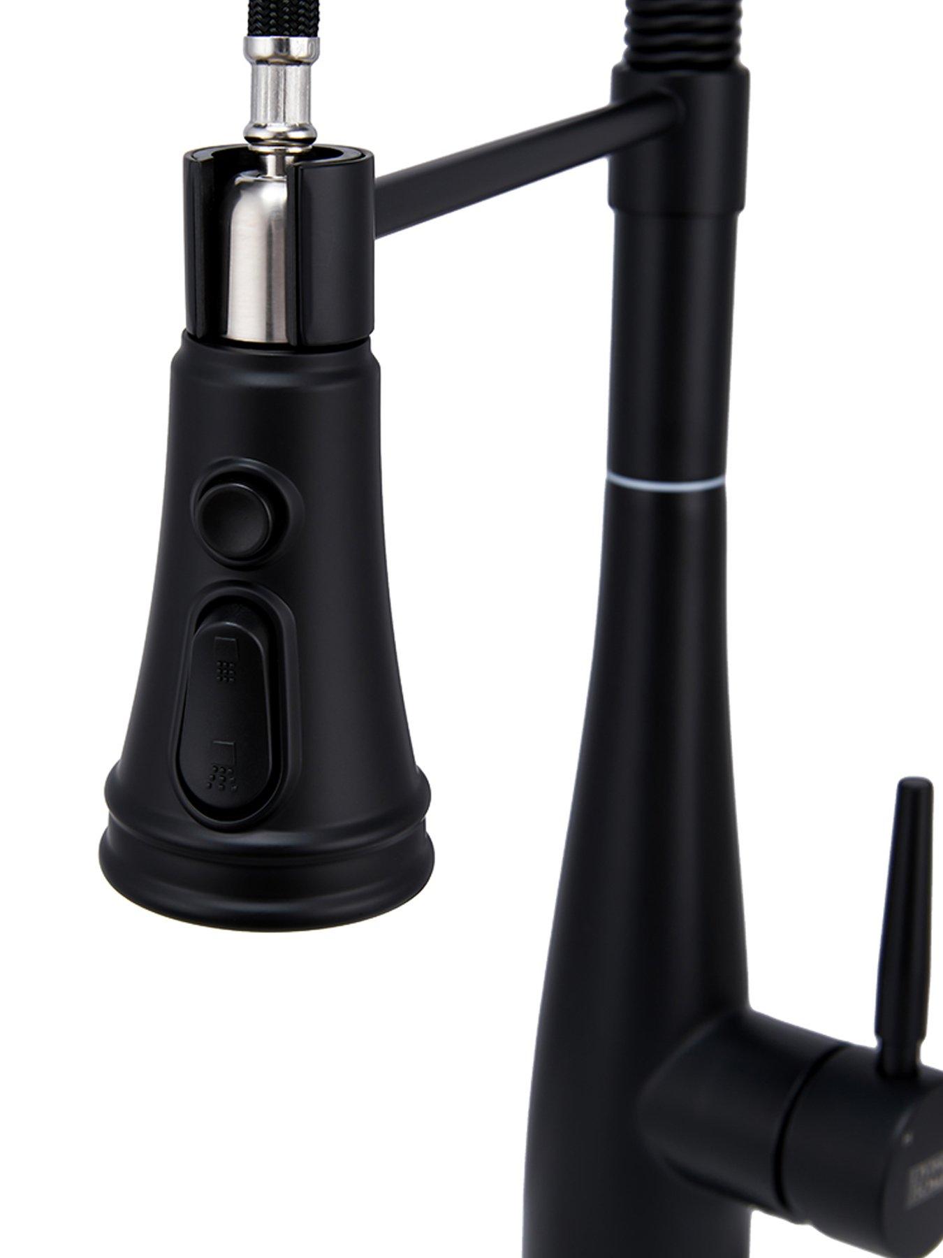 Image 5 of 7 of Living and Home Black Pre-rinse Pull-down Swivel Kitchen Faucet