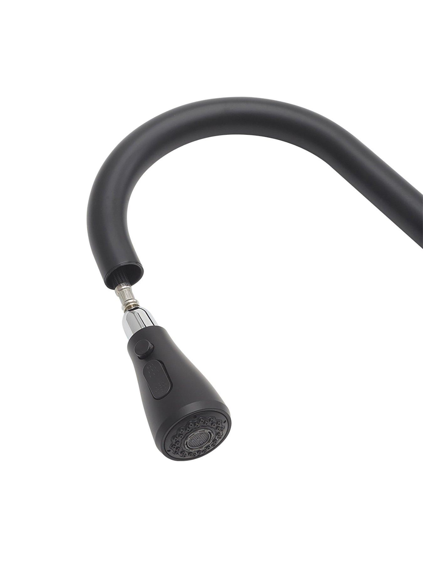 Image 6 of 7 of Living and Home Black Retractable Commercial Pull Out Kitchen Faucet