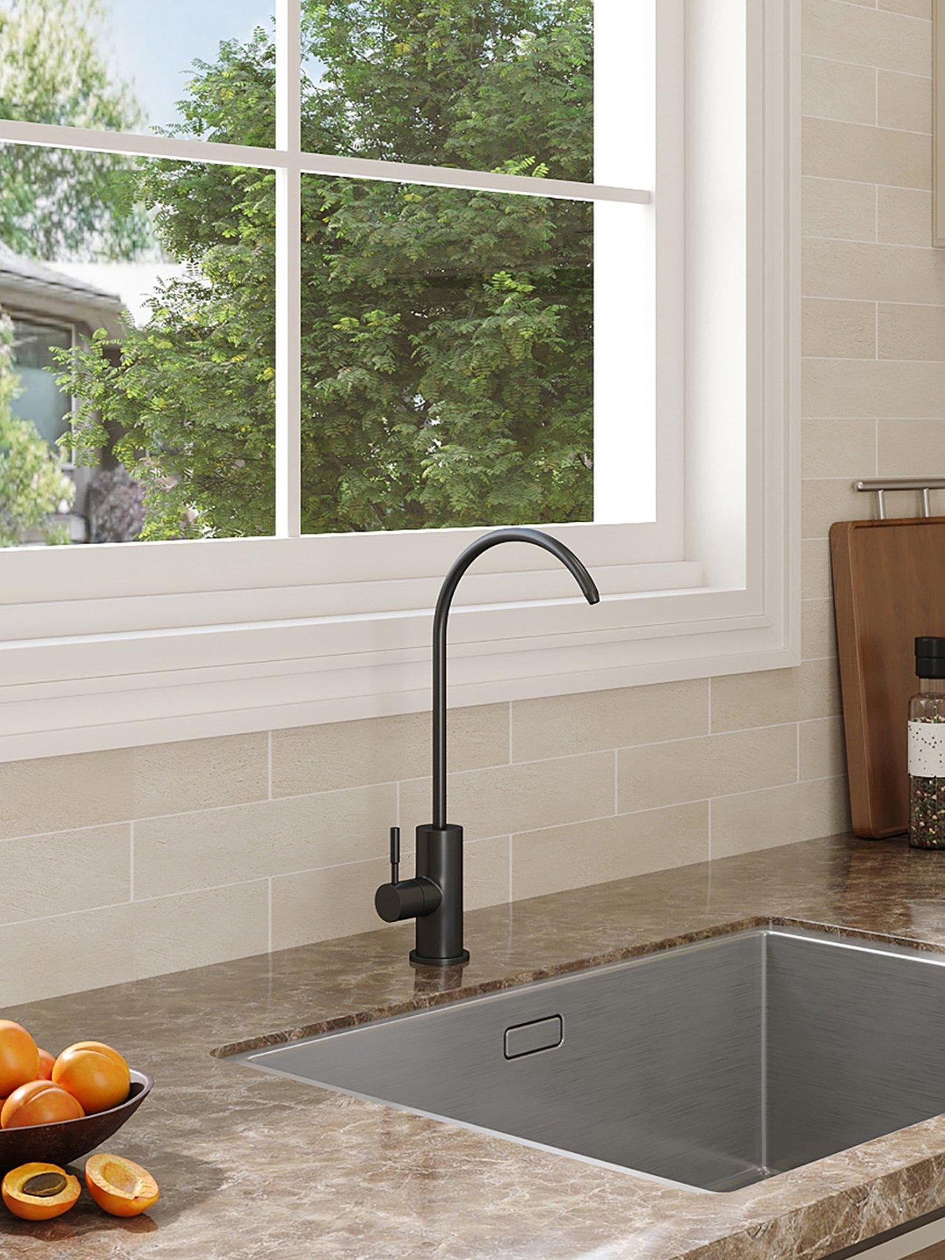 Image 1 of 7 of Living and Home Black Stainless Steel Brushed Kitchen Water Filter Faucet