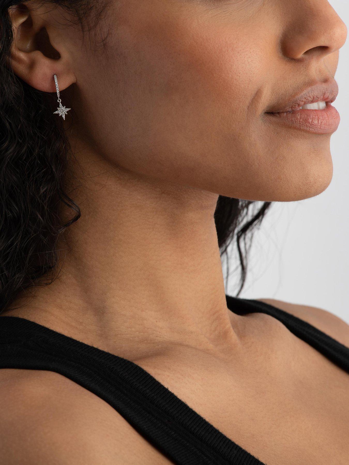  image of beaverbrooks-cubic-zirconia-celestial-moon-star-earrings-silver