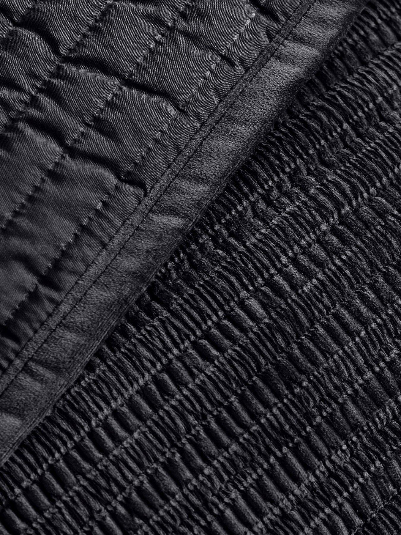 Image 3 of 3 of Catherine Lansfield Velvet Pinsonic Bedspread 220X220 Black