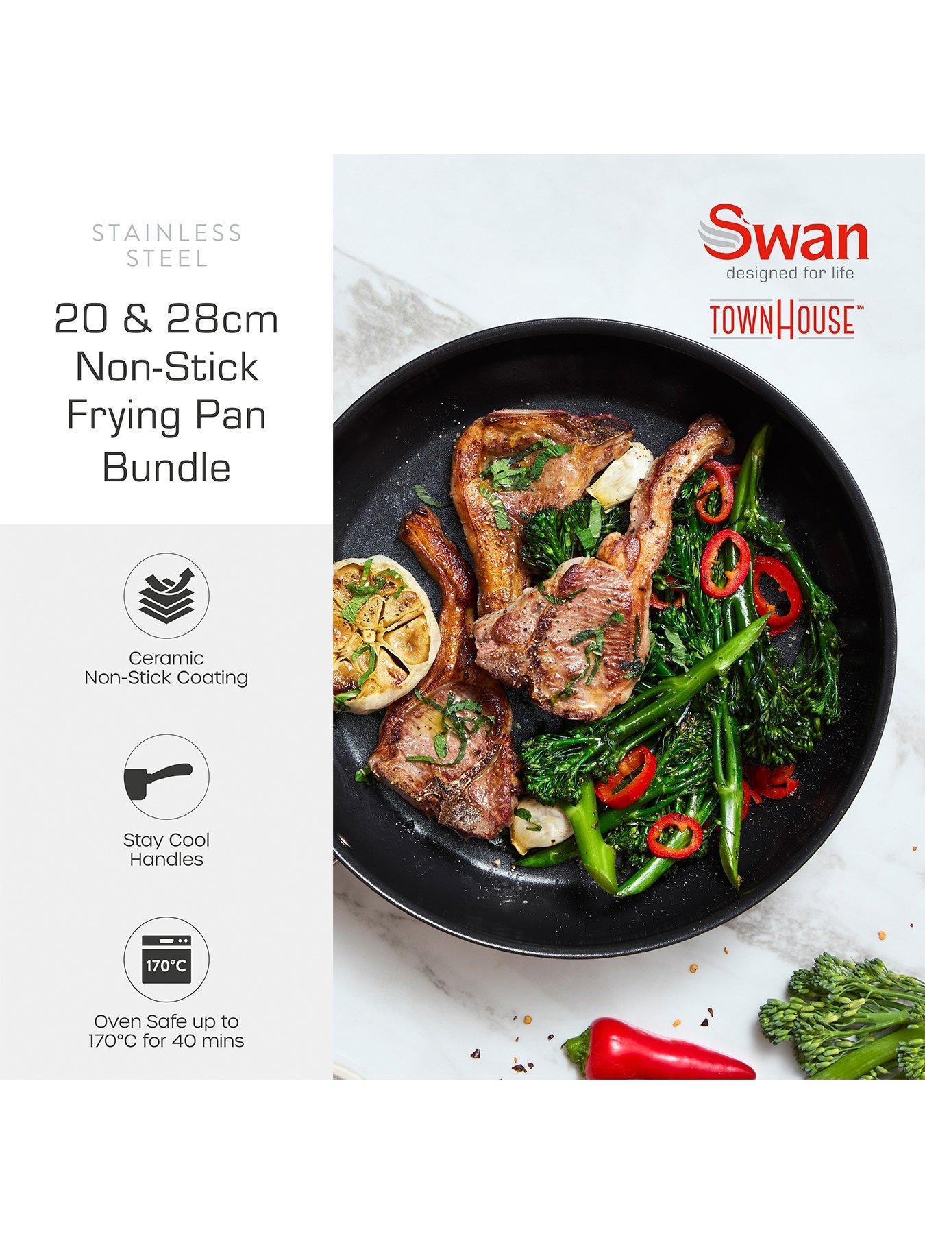 Image 2 of 6 of Swan Townhouse Stainless Steel 20cm &amp; 28cm Frying Pan set