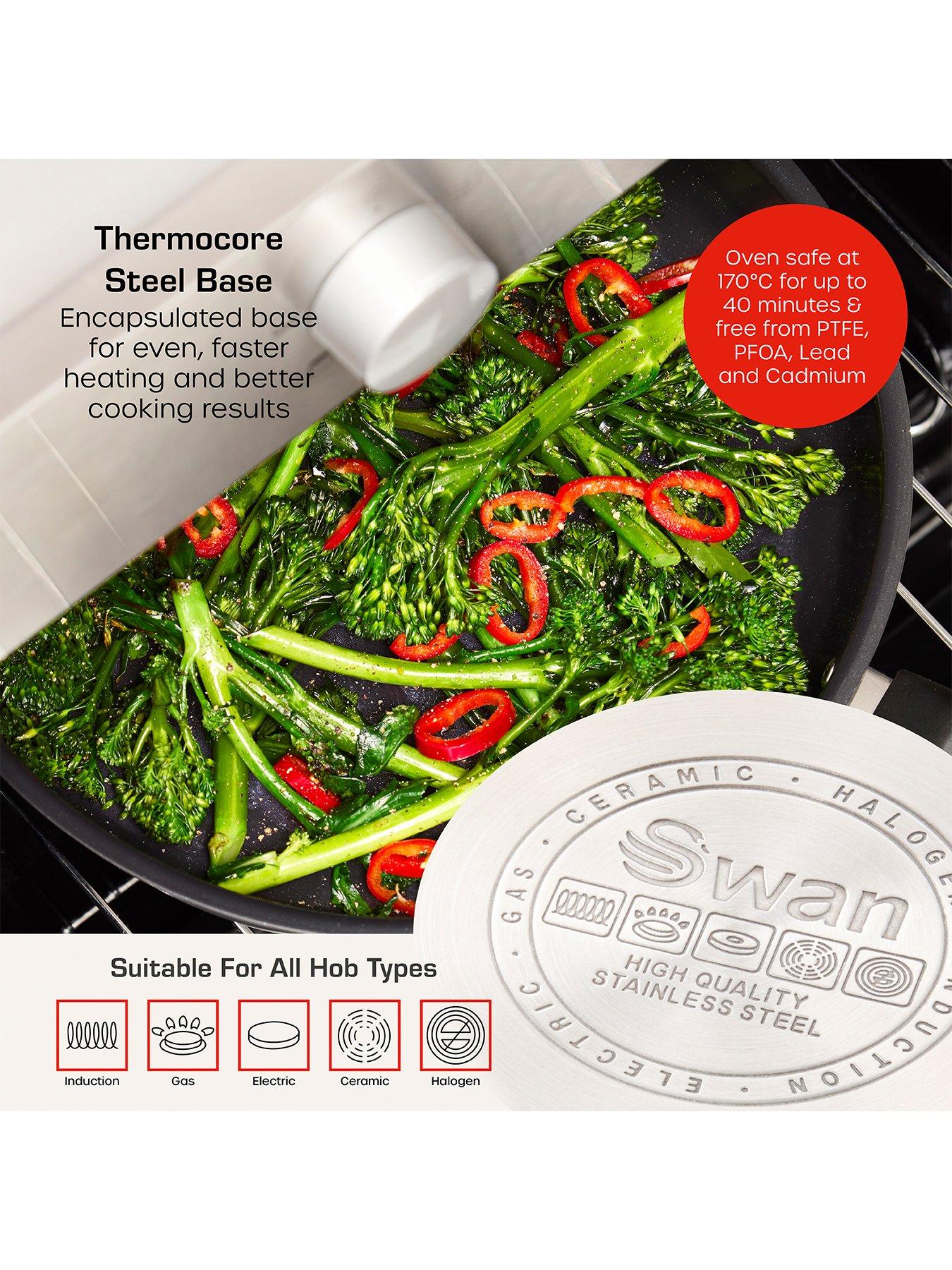 Image 3 of 6 of Swan Townhouse Stainless Steel 20cm &amp; 28cm Frying Pan set