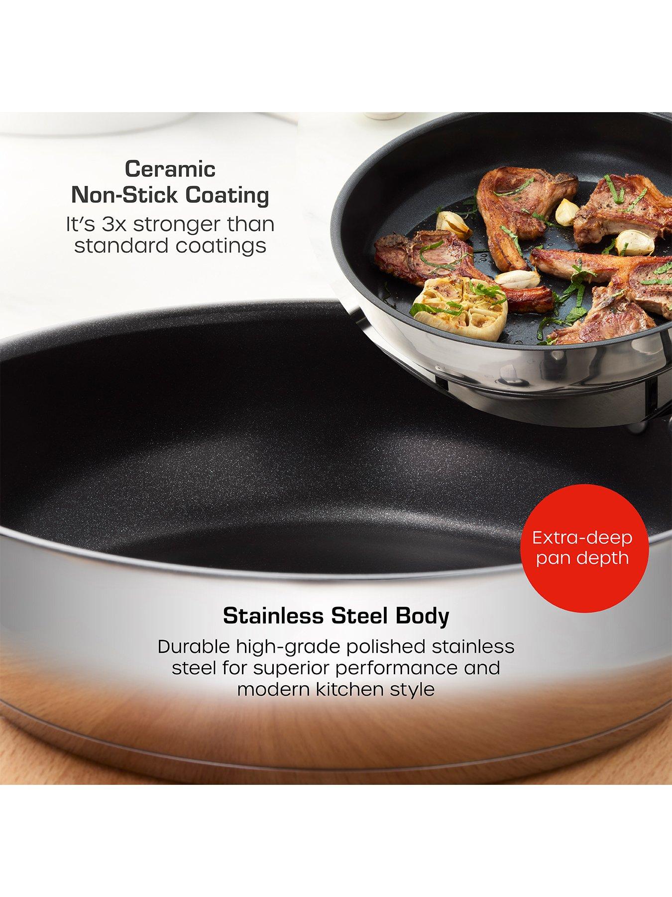 Image 4 of 6 of Swan Townhouse Stainless Steel 20cm &amp; 28cm Frying Pan set