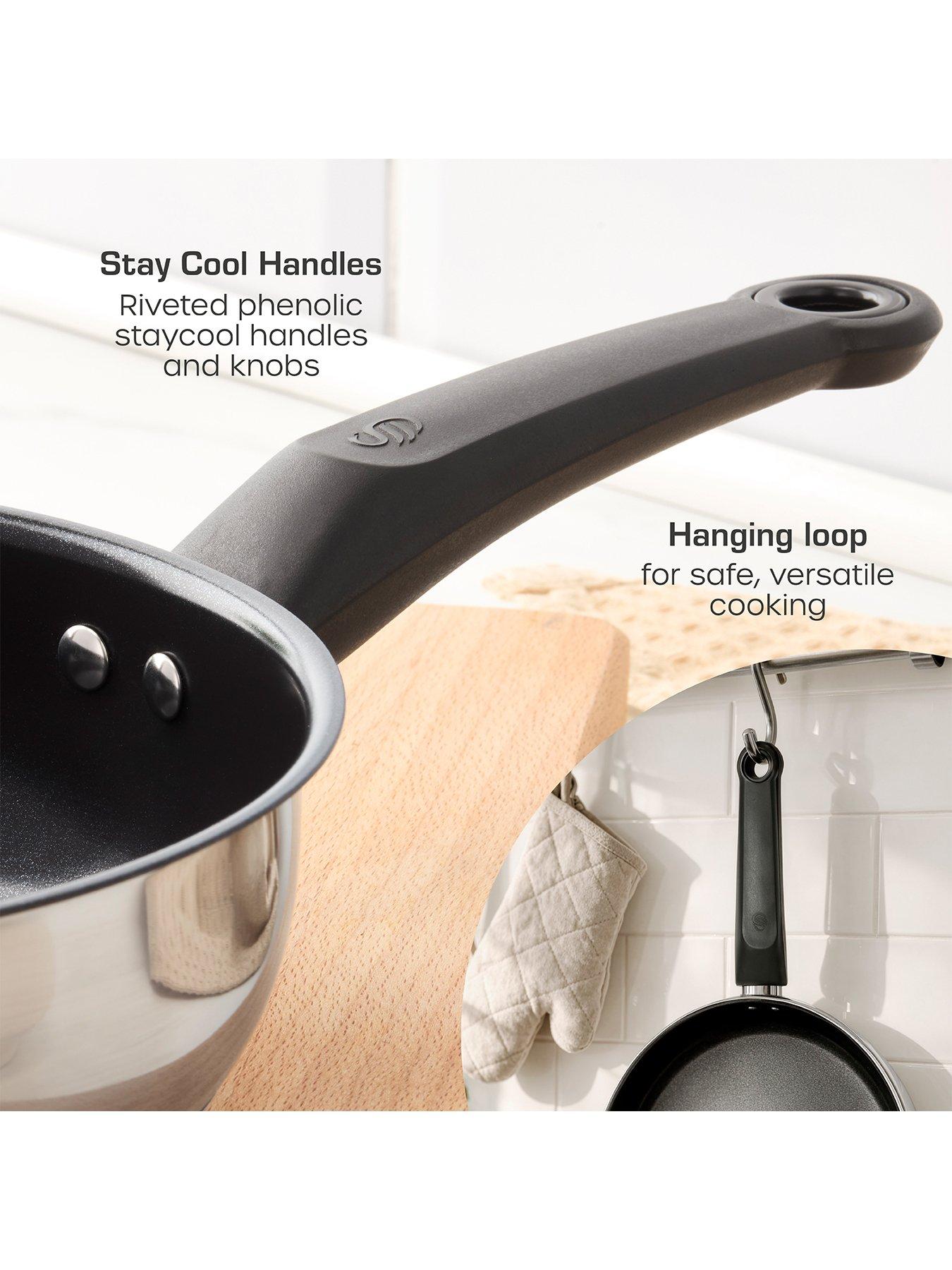 Image 5 of 6 of Swan Townhouse Stainless Steel 20cm &amp; 28cm Frying Pan set