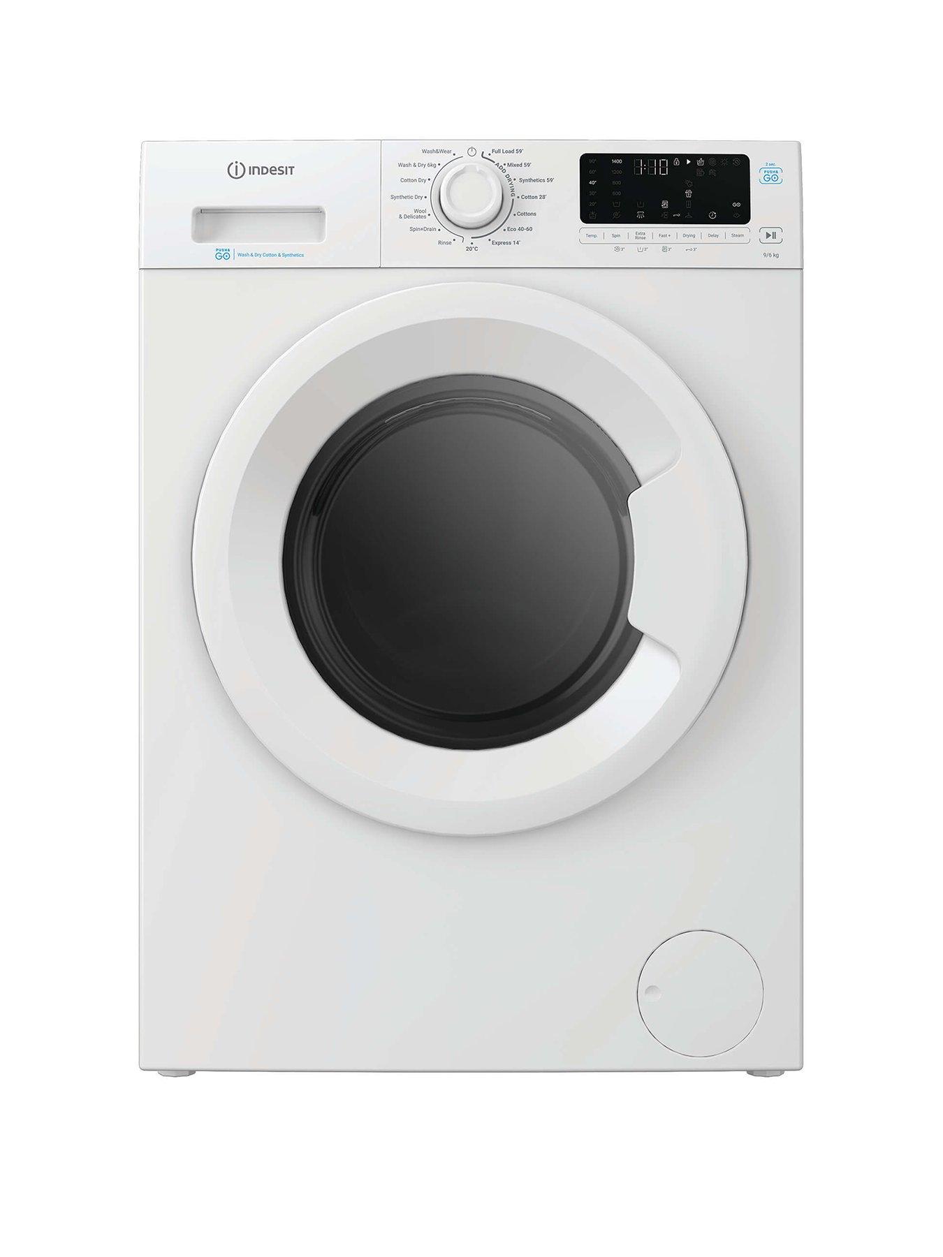 Indesit Push & Go IDP 9646 PUSH & GO UK 9kg Wash / 6kg Dry Washer Dryer with Steam - White