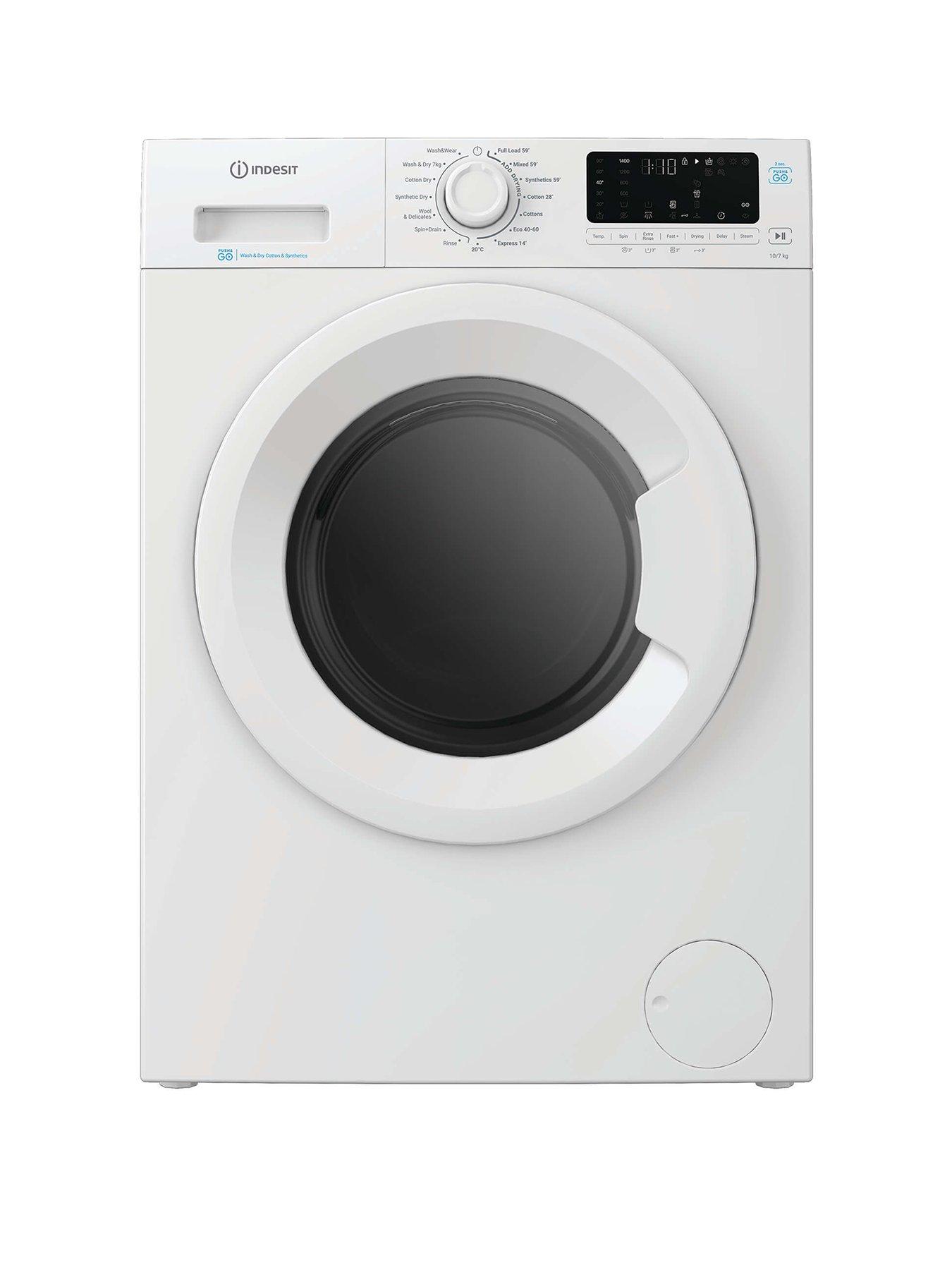 Indesit Push&Go IDP 10747 PUSH&GO UK 10kg Wash / 7kg Dry Washer Dryer with Steam - White