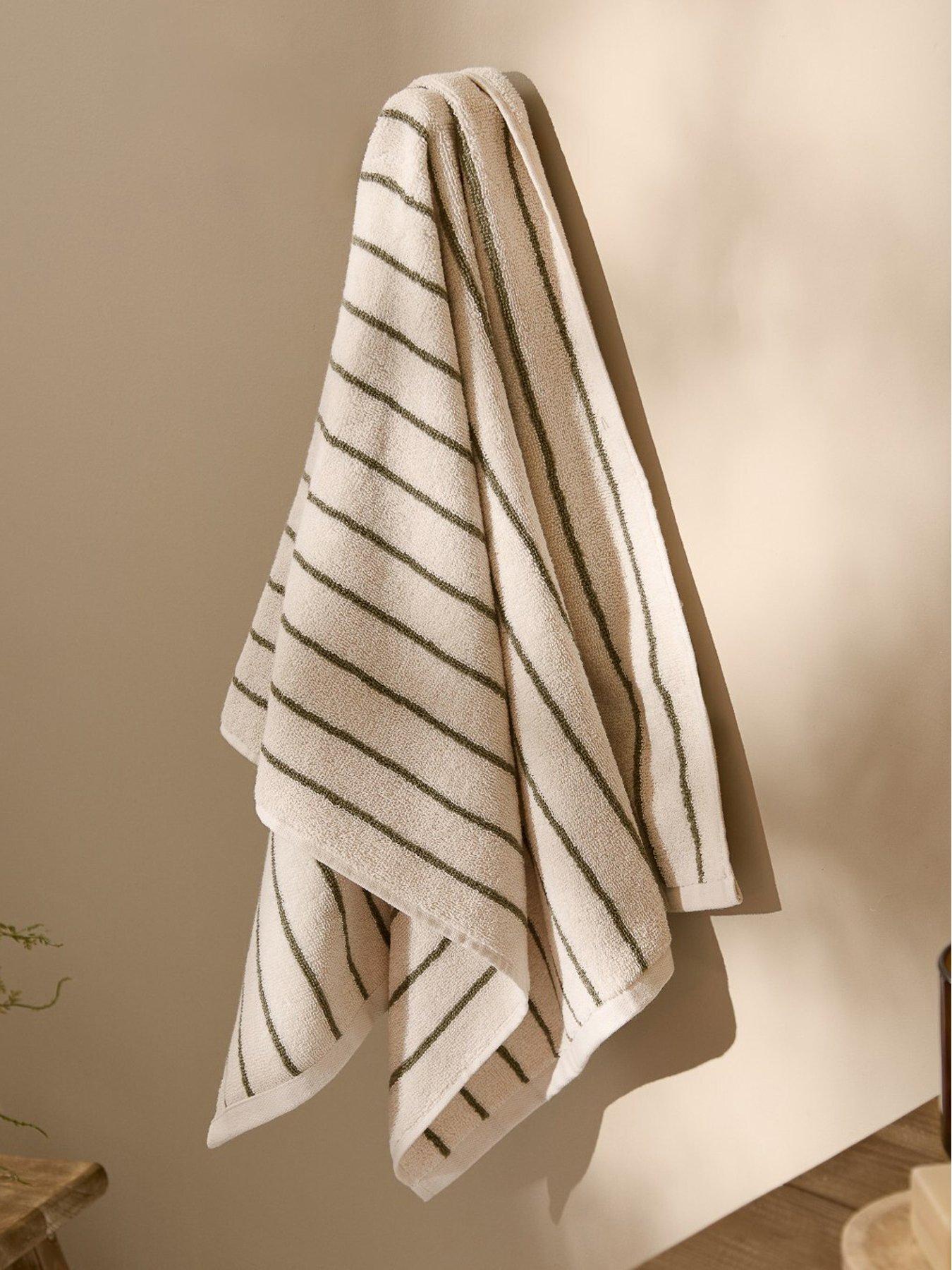 Yard HEBDEN NARROW STRIPE TOWEL COLLECTION OLIVE