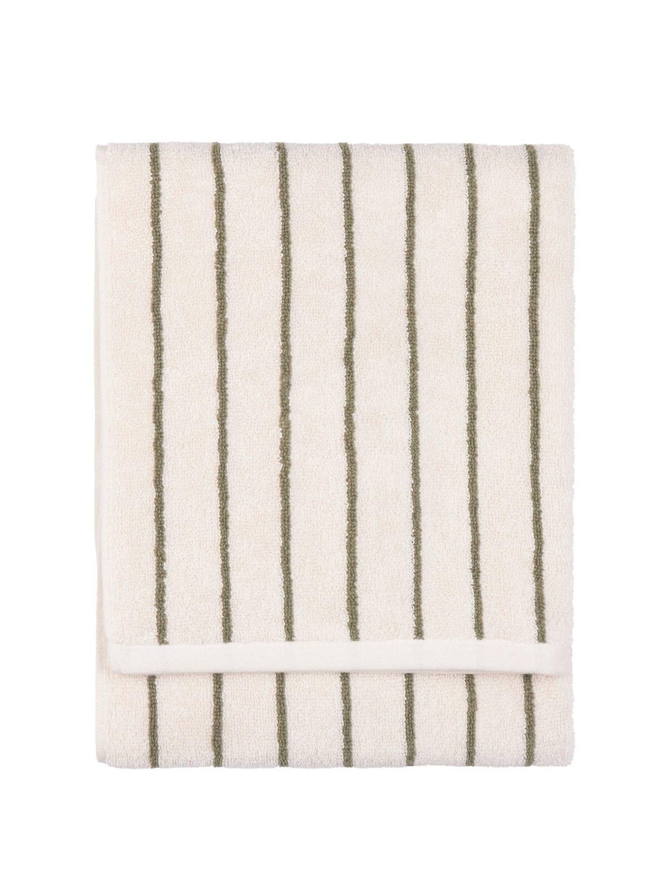 Image 2 of 5 of Yard HEBDEN NARROW STRIPE TOWEL COLLECTION OLIVE