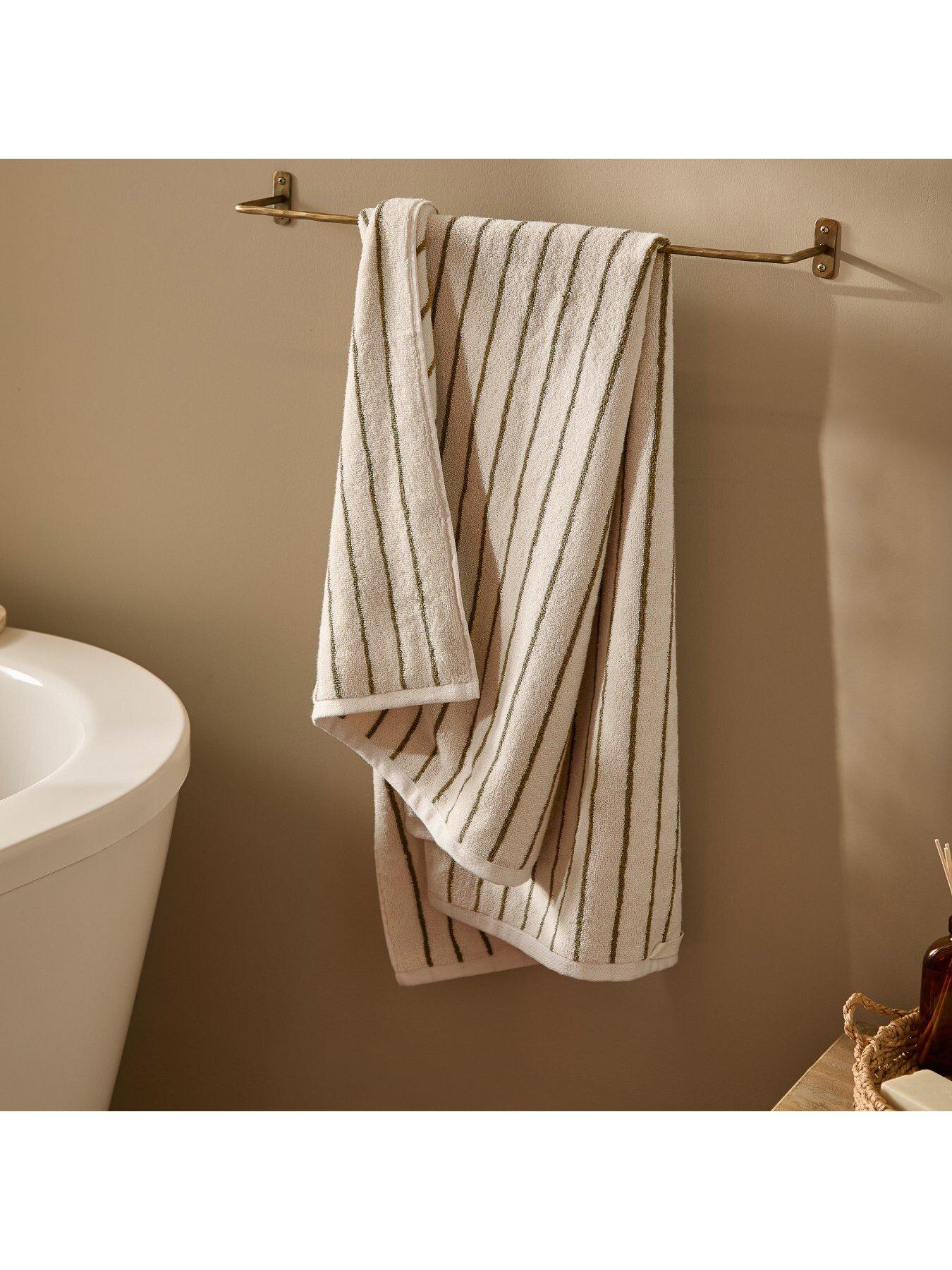 Image 4 of 5 of Yard HEBDEN NARROW STRIPE TOWEL COLLECTION OLIVE