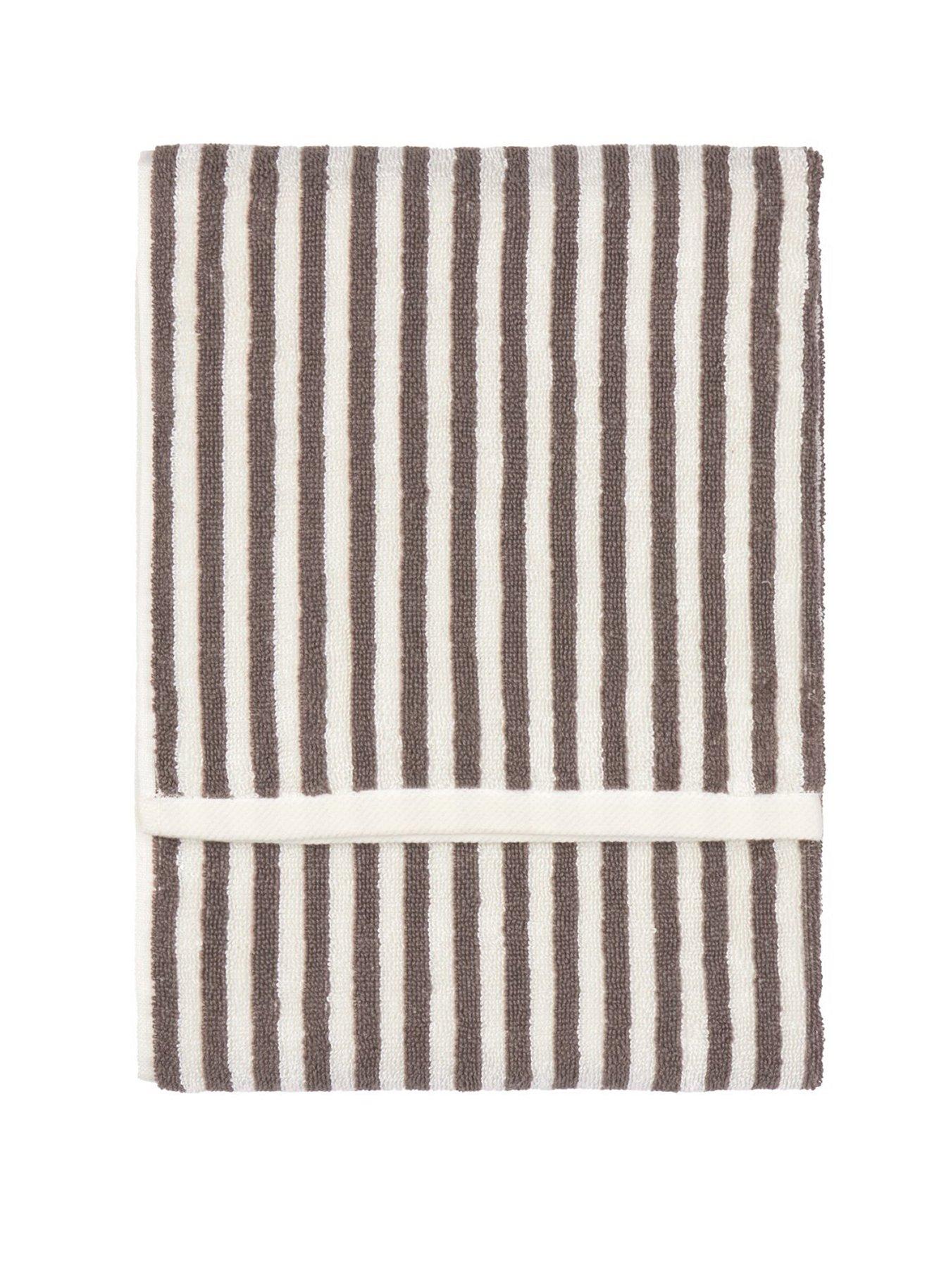 stillFront image of yard-hebden-stripe-towel-collection-chocolate