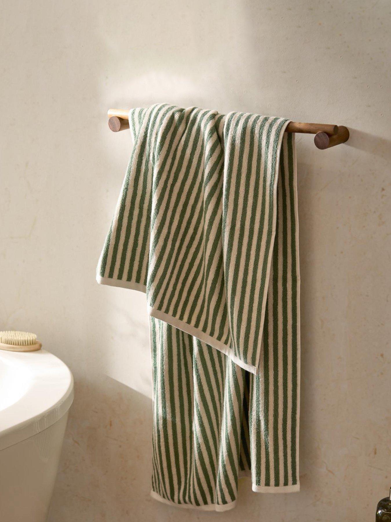 Image 1 of 6 of Yard Hebden Stripe Towel Collection Forest