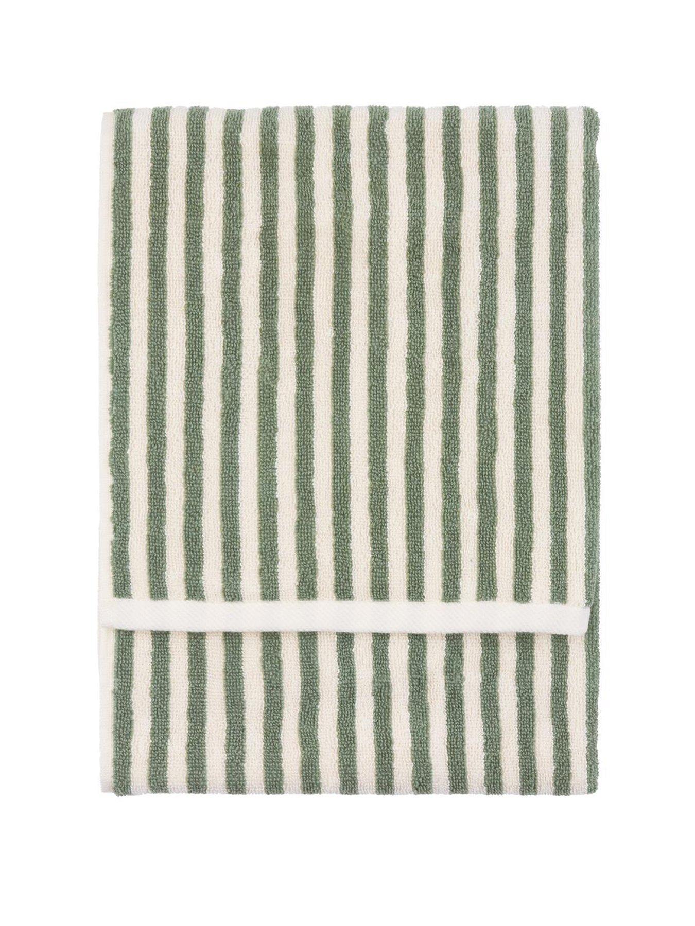 Image 2 of 6 of Yard Hebden Stripe Towel Collection Forest