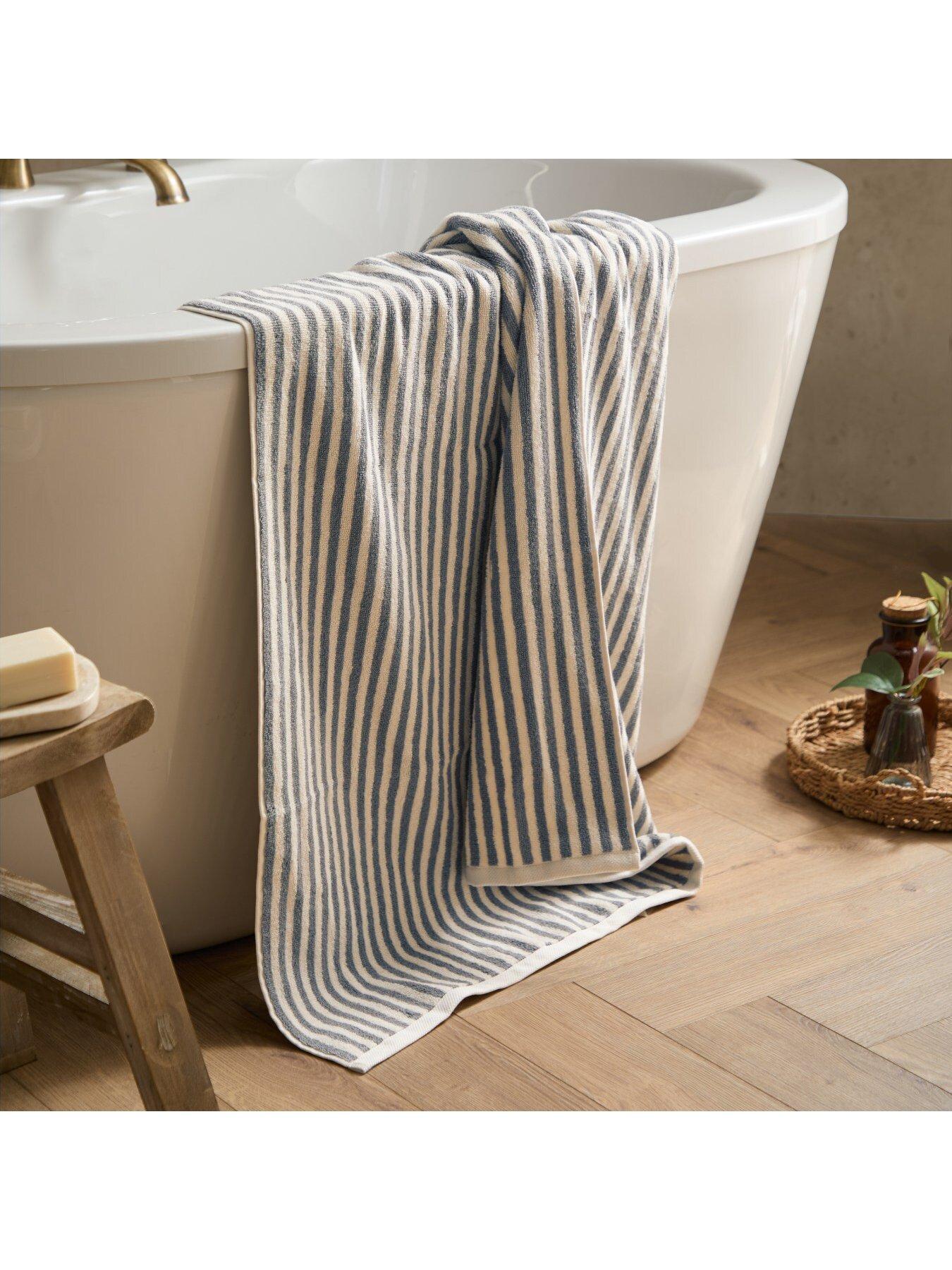 Image 5 of 6 of Yard Hebden Stripe Towel Collection Mineral Blue