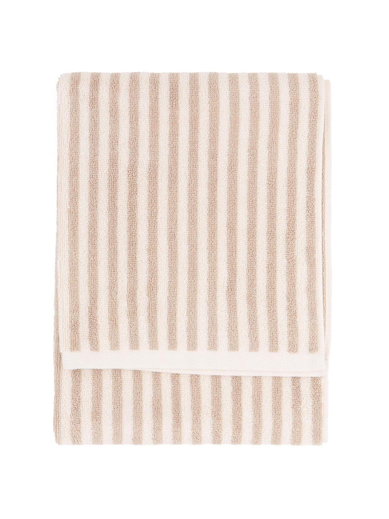  image of yard-hebden-stripe-towel-collection-natural
