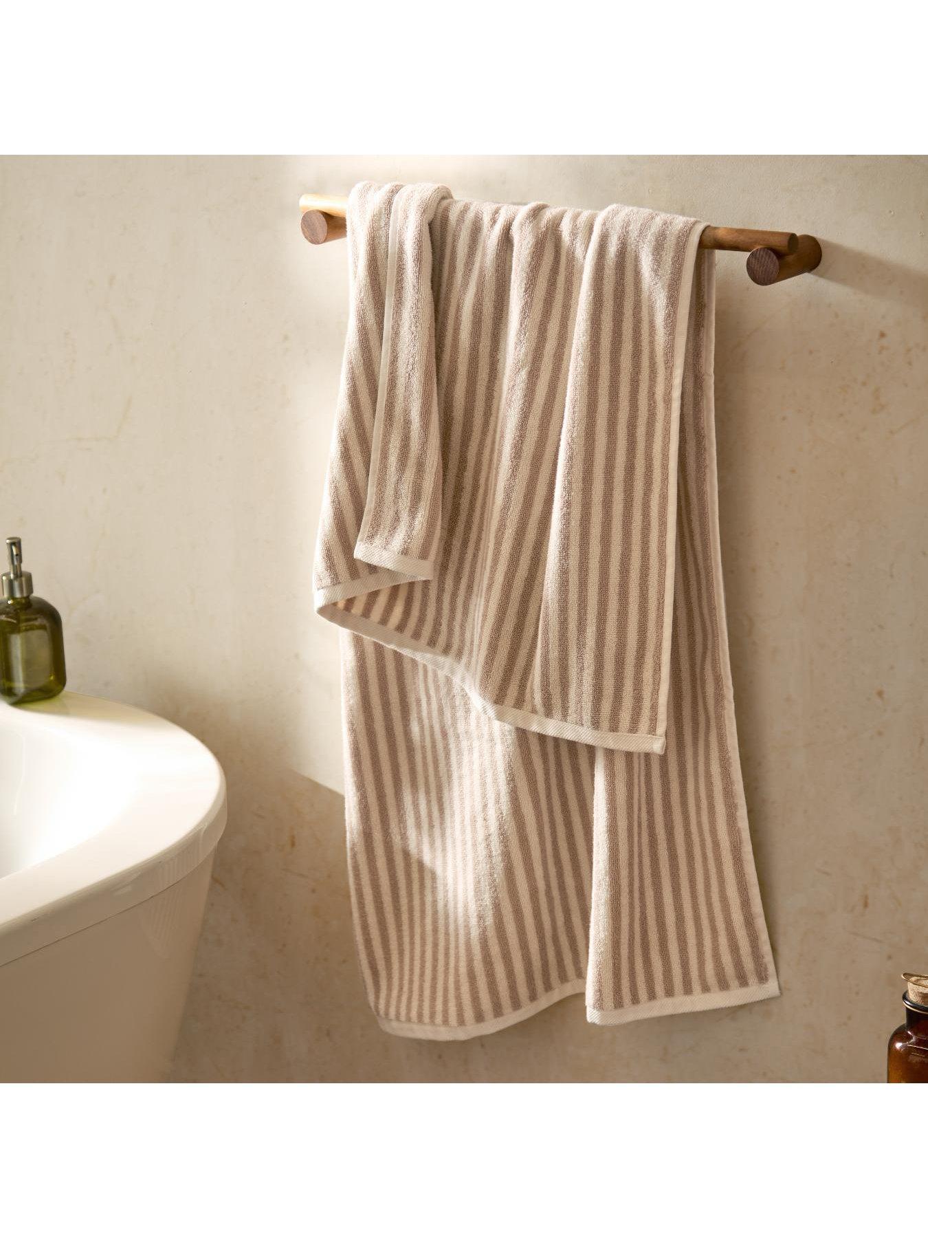  image of yard-hebden-stripe-towel-collection-natural